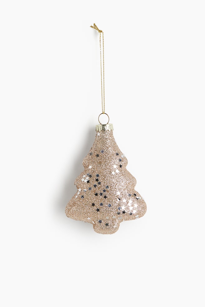 Glazen kerstdecoratie - Goudkleurig/kerstboom/Goudkleurig/peperkoekmannetje/Rood/appel/Zilverkleurig/zwaan/Groen/kerstboom/Rood/huis/Goudkleurig/bubbelwijn - 1