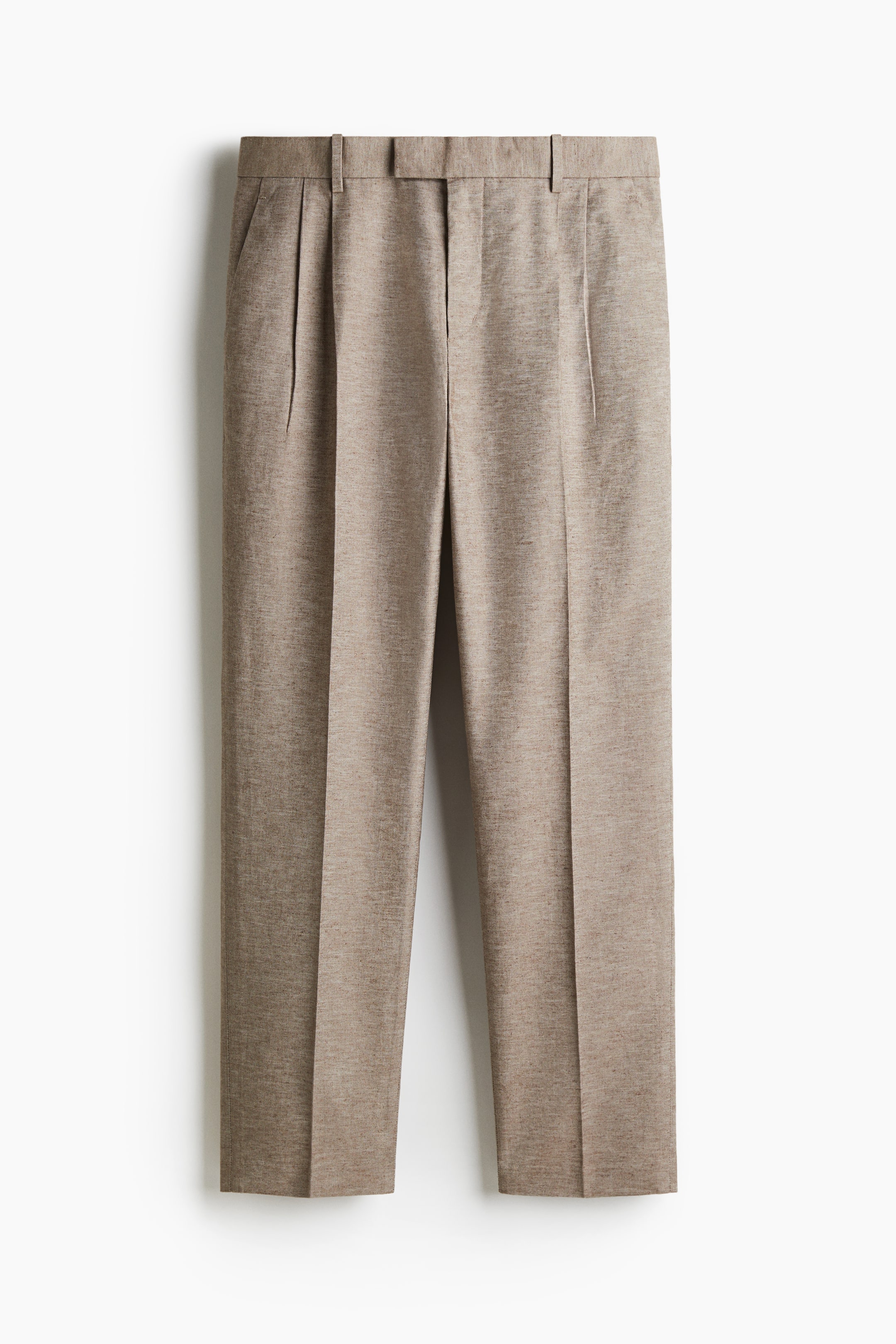 Regular-Fit Tailored Linen-Blend Pants