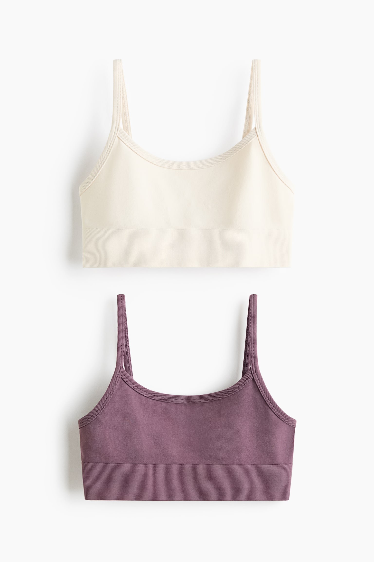 2er-Pack Seamless Sporttops mit DryMove™ - Mattlila/Elfenbein/Marineblau/Weiß/Dunkelbraun/ Blassrosa