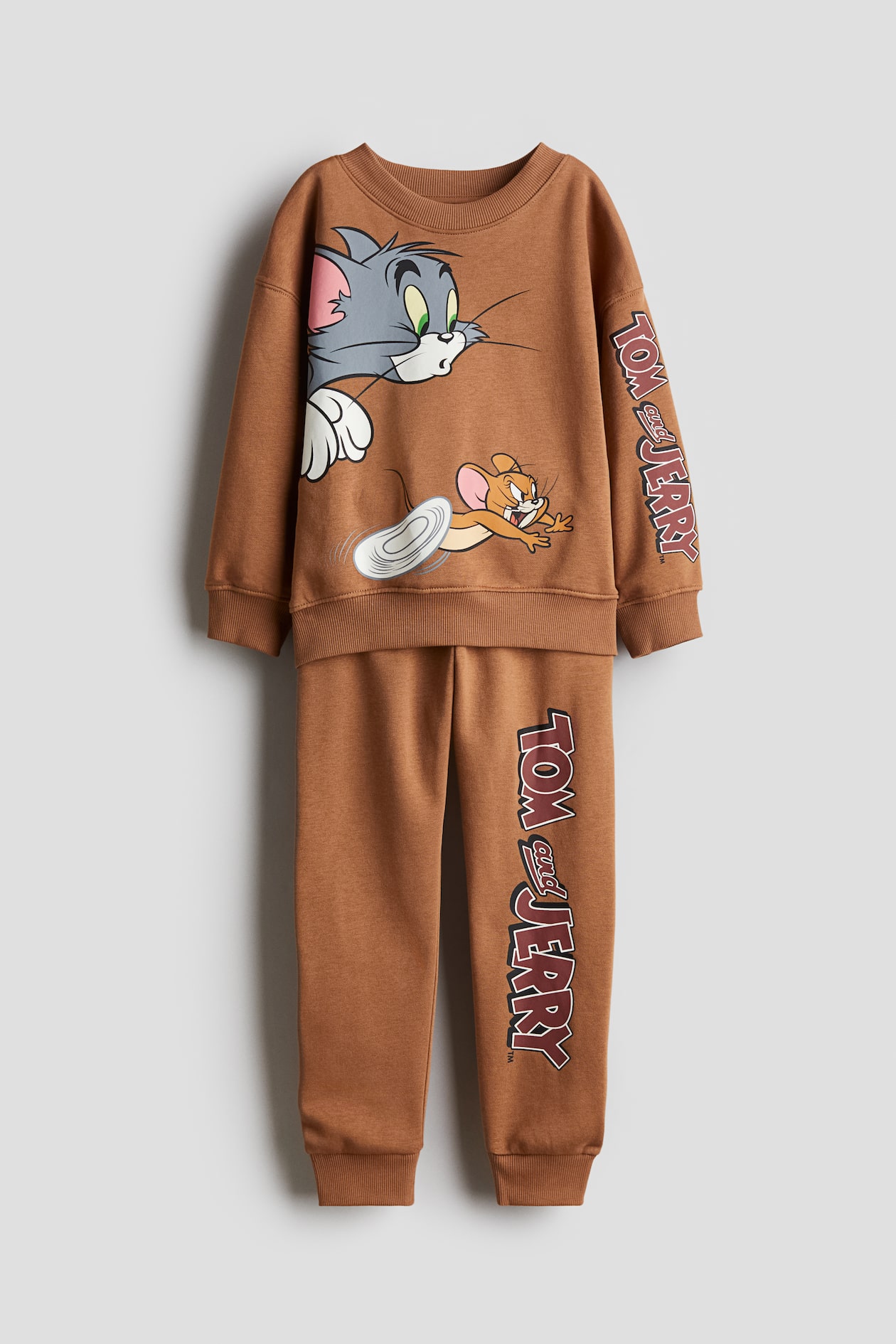 2-piece printed sweatshirt set Brown/Tom and Jerry Kids H&M IN