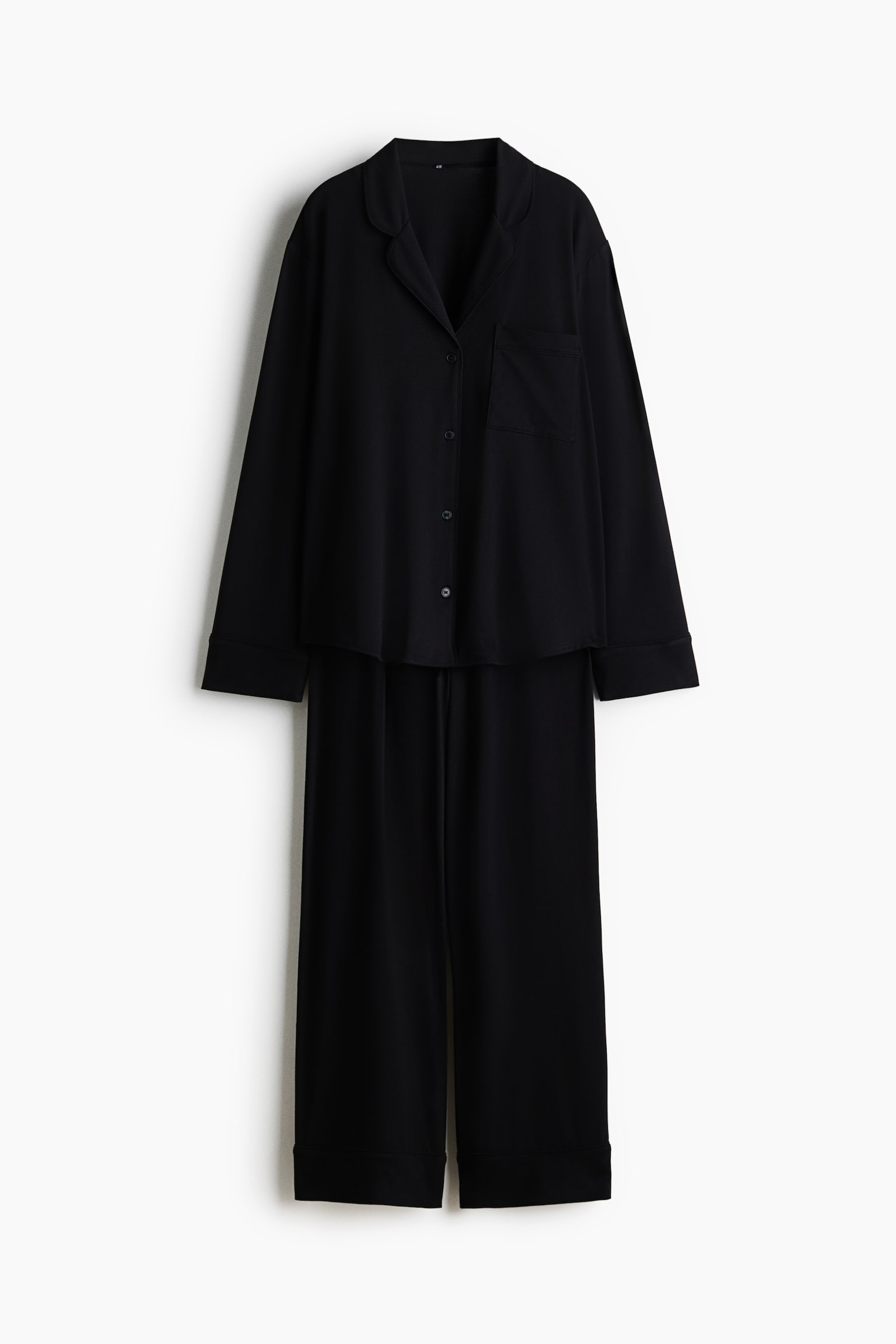 Pyžamo z viskózové směsi - Černá/Tmavě hnědá/Bleděmodrá/Krémová/Vínová/Navy blue/Černá/Světle růžová/Šedozelená/Světle šedý melír - 1
