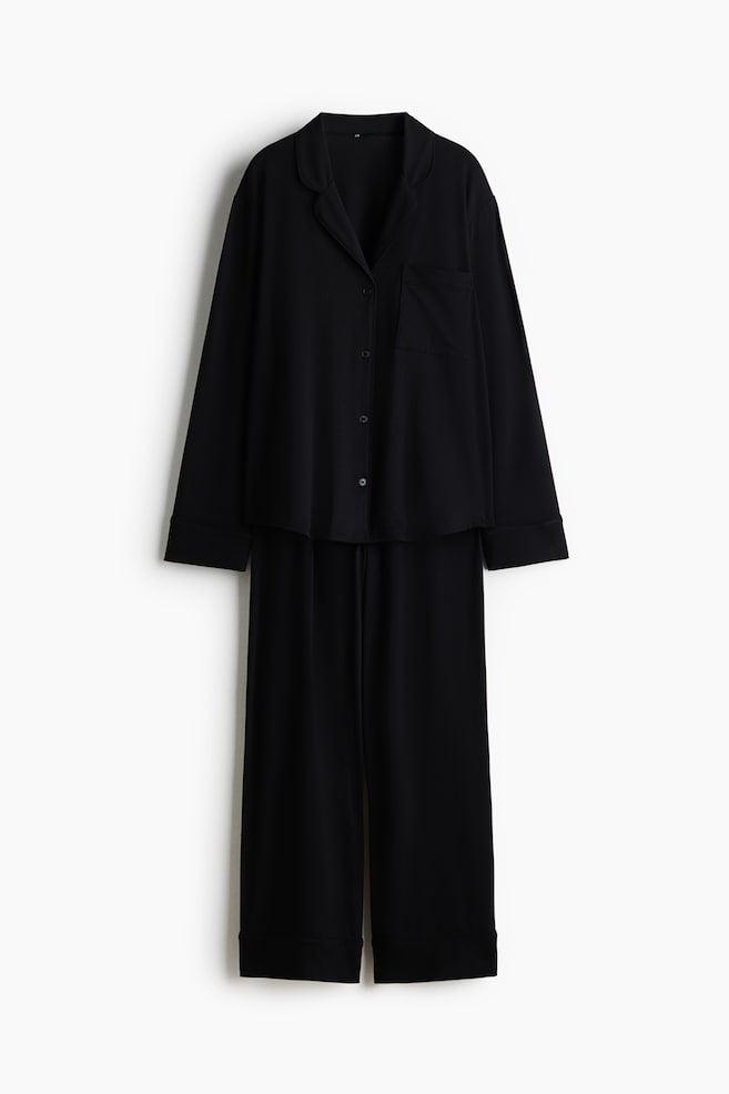 Viscose-Blend Pajamas - Black/Dark brown/Burgundy/Light blue/Navy blue/Cream/Black/Light pink/Light gray melange - 1
