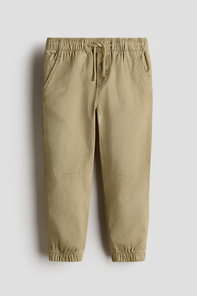 Cotton Twill Joggers - Khaki green/Navy blue - 1