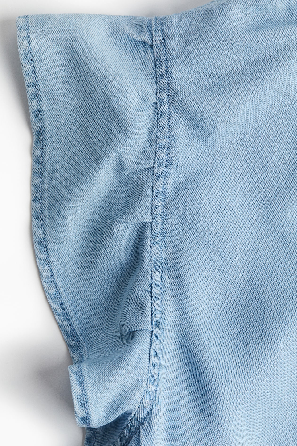 Ruffle-Trimmed Denim Blouse - image 2