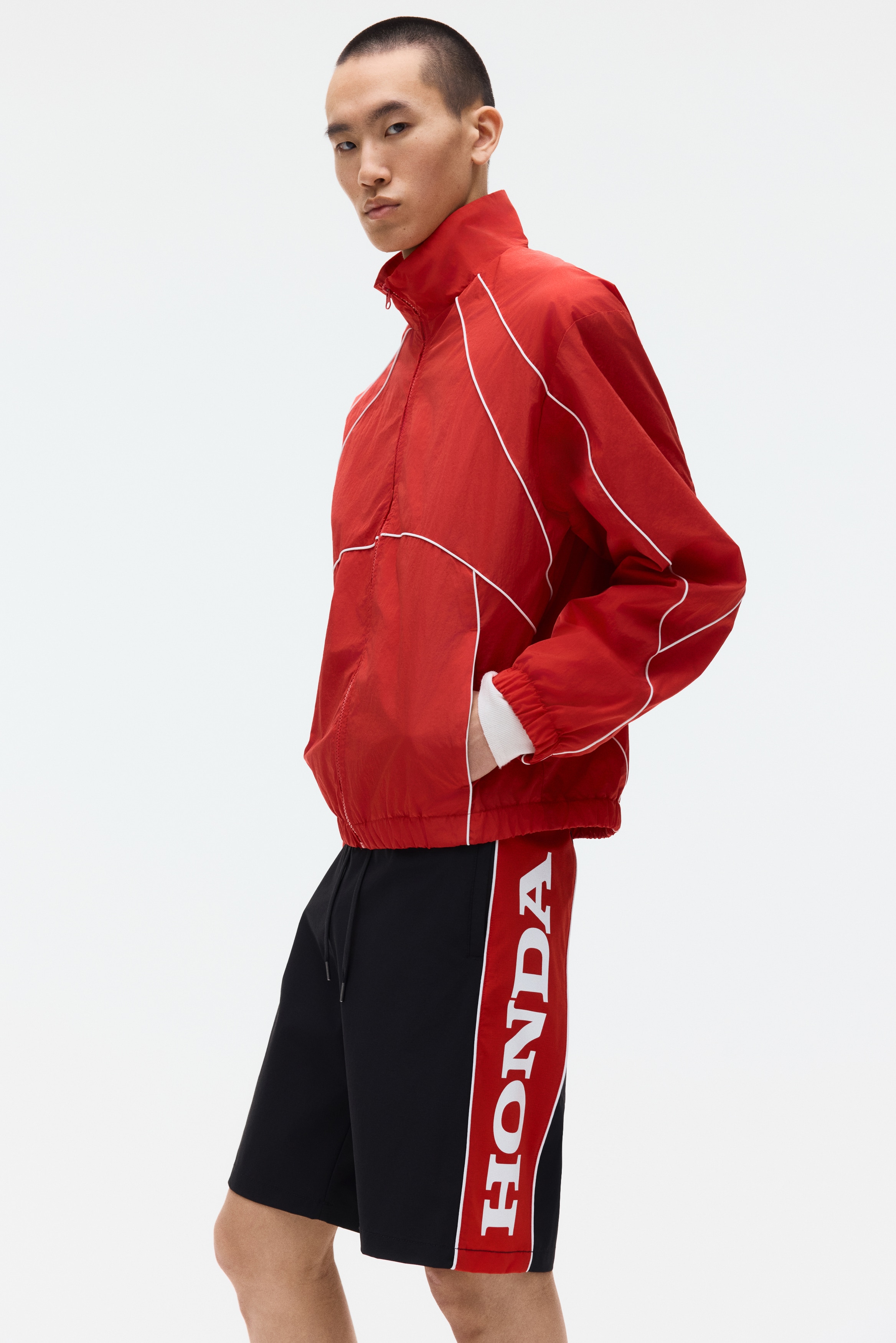 ルーズフィット プリントショートパンツ - ブラック／Honda