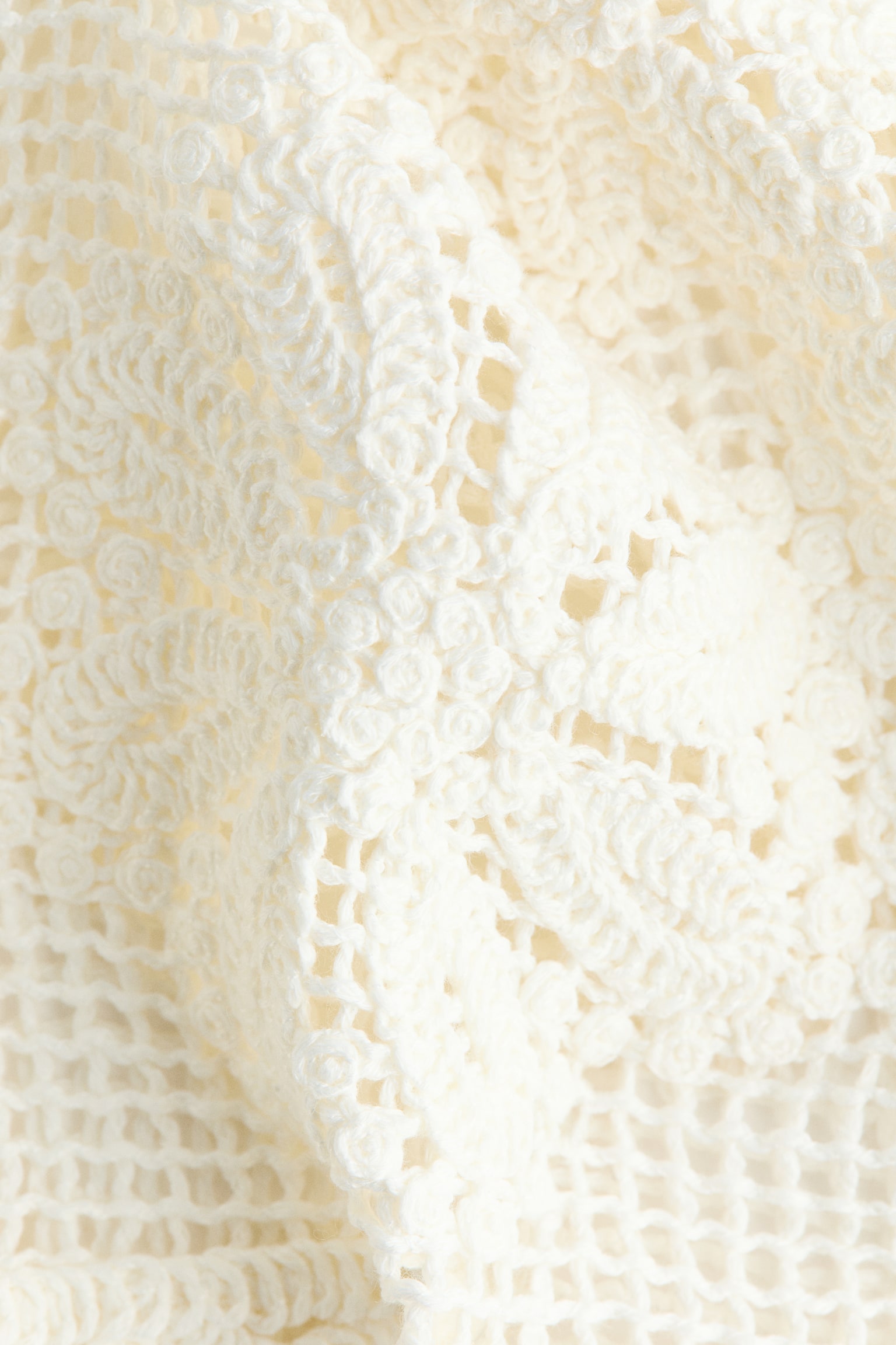 Crochet-look beach shorts-White - 5