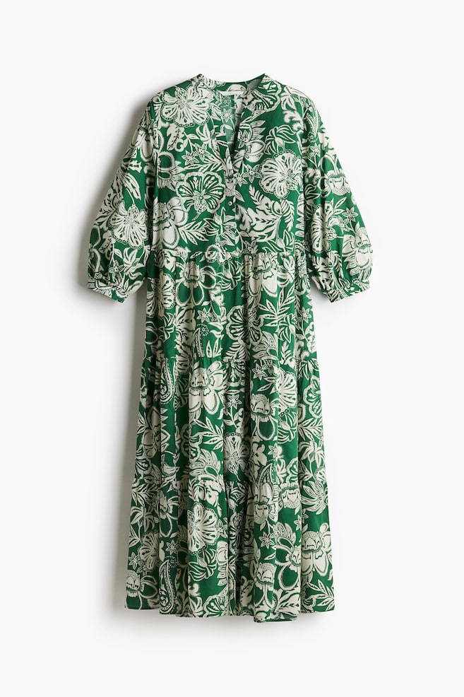 Robe midi à étages - Vert/motif/Violet foncé/Beige clair/imprimé léopard/Bleu/motif cachemire - 1