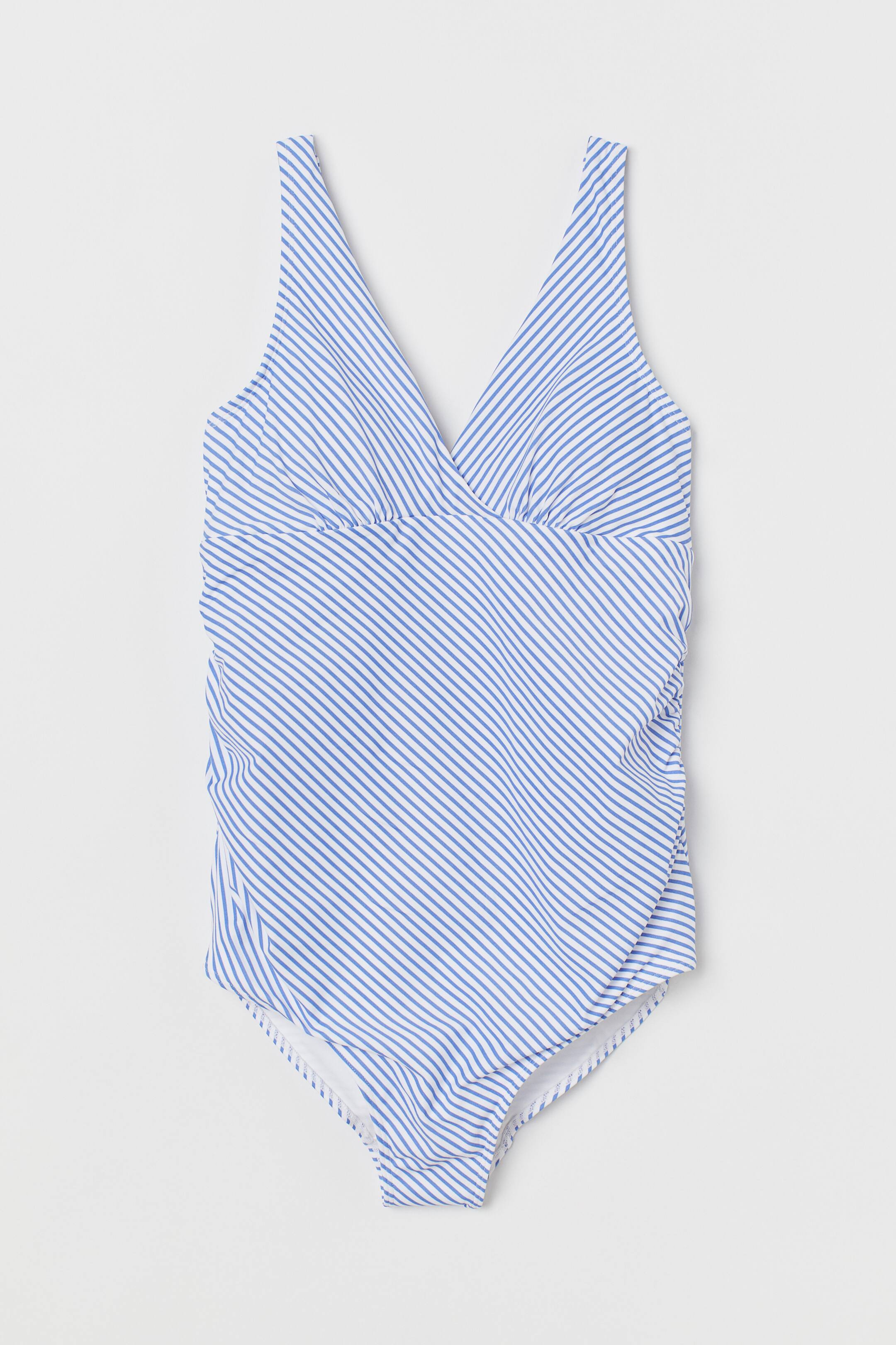 View larger image: MAMA Swimsuit - Light blue/White striped - Ladies | H&M HK 1