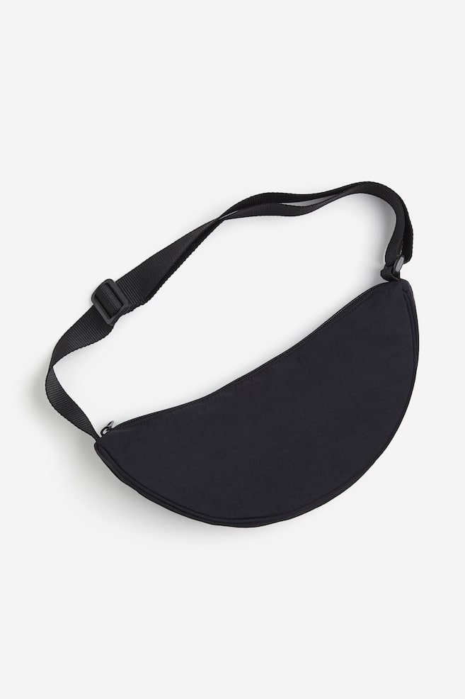 Nylon shoulder bag - Black/Light beige - 1