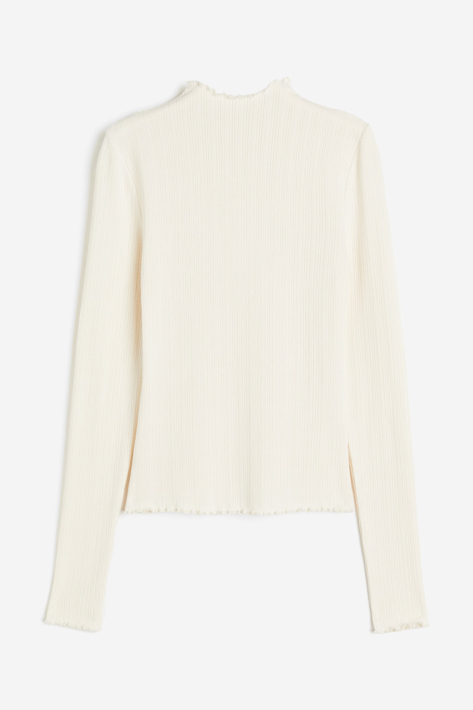 Jersey turtleneck top - Cream - 1