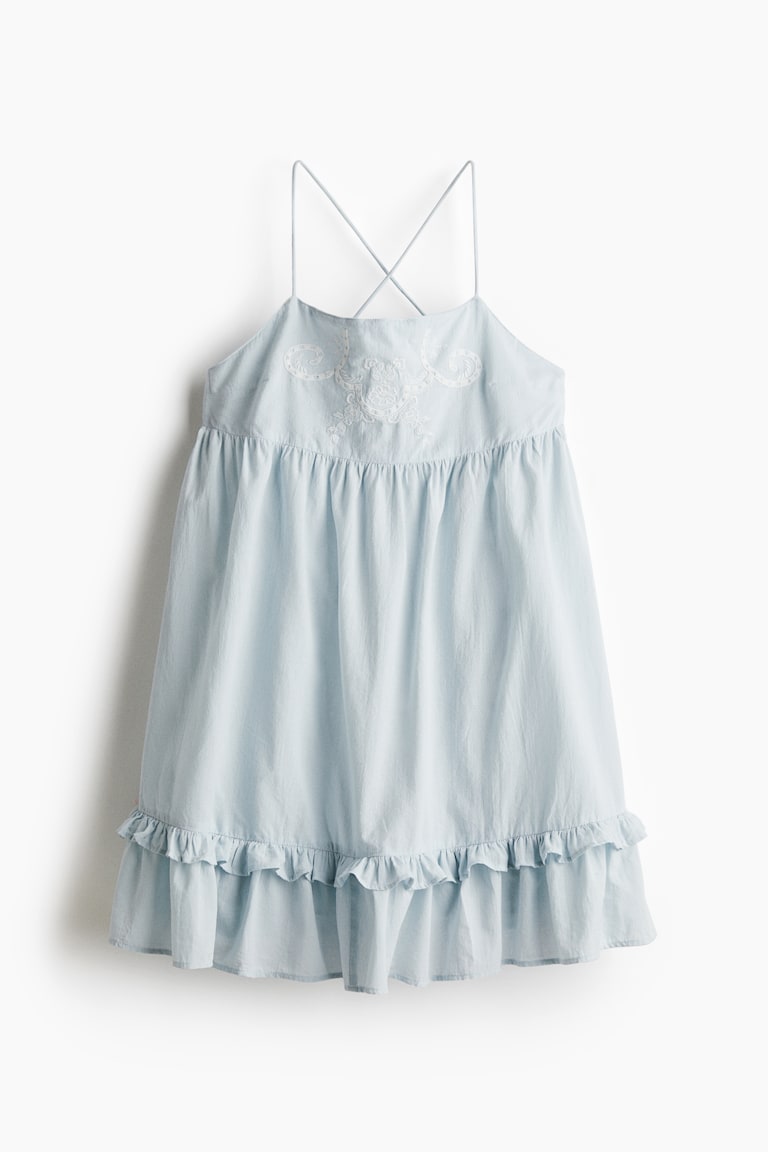 Women's Light blue Cotton Strappy Dress | H&M US