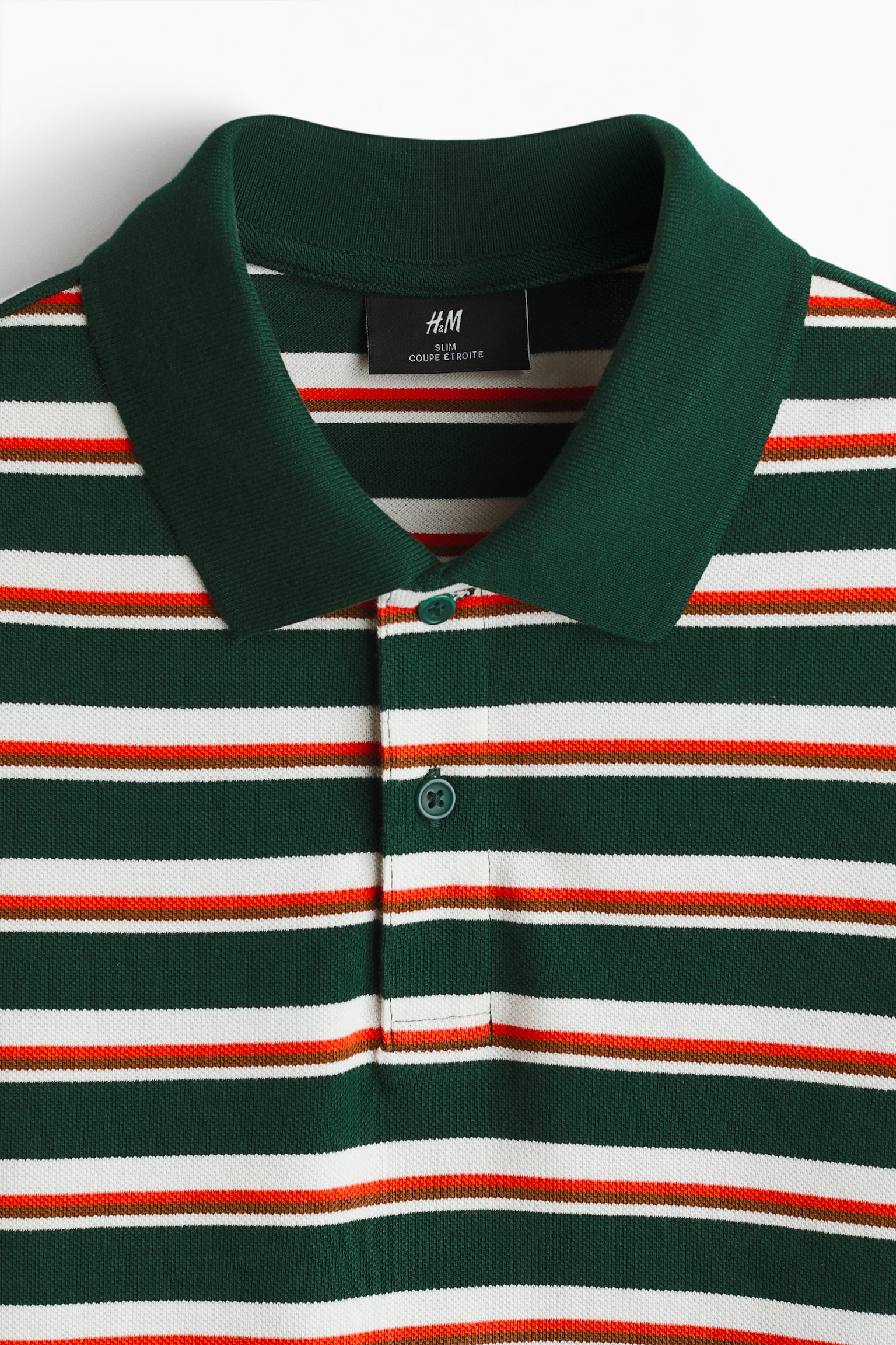 Slim Fit Polo shirt - Dark green/Striped - 6