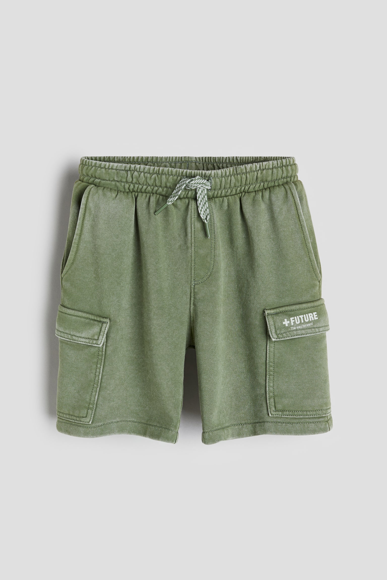 Cargo sweatshorts - Khaki green/Beige - 1