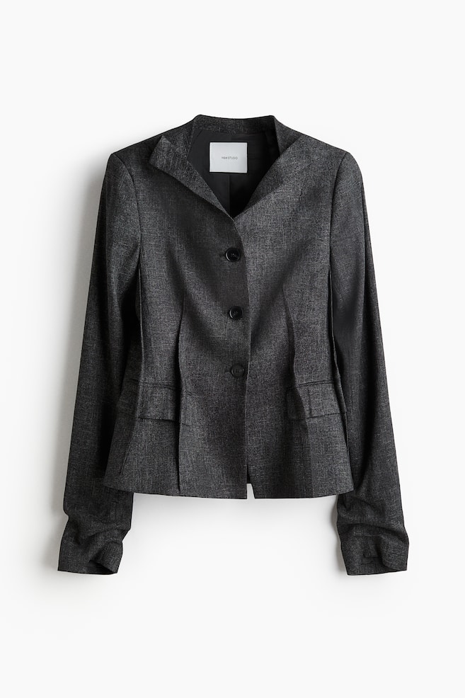 Yün Karışımlı Blazer - Koyu gri - 1
