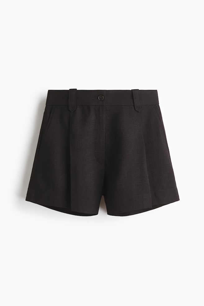 Pleat-Front Shorts - Black/Dark khaki green/Rust brown/White - 1