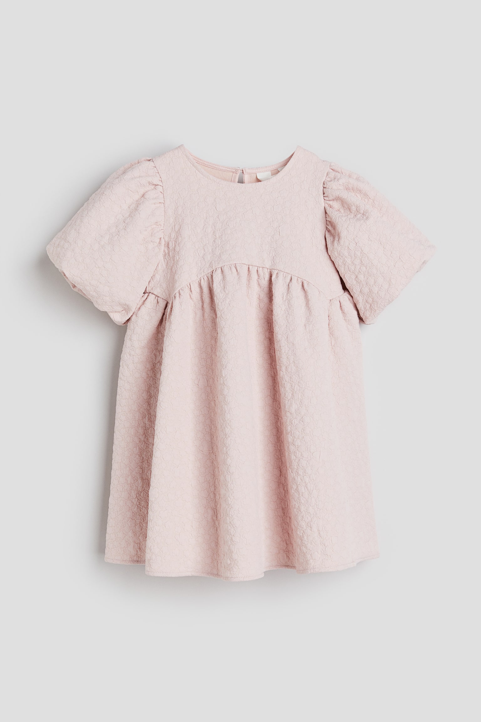 Puff-sleeved dress - Light dusty pink - 1