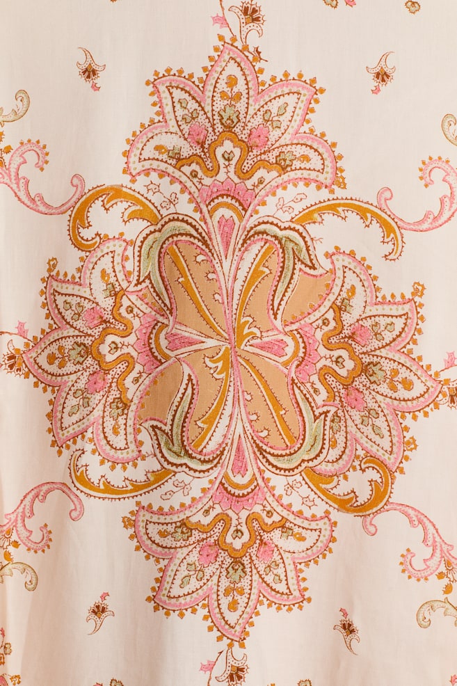 Printed lyocell shirt-Light beige/Paisley pattern - 4