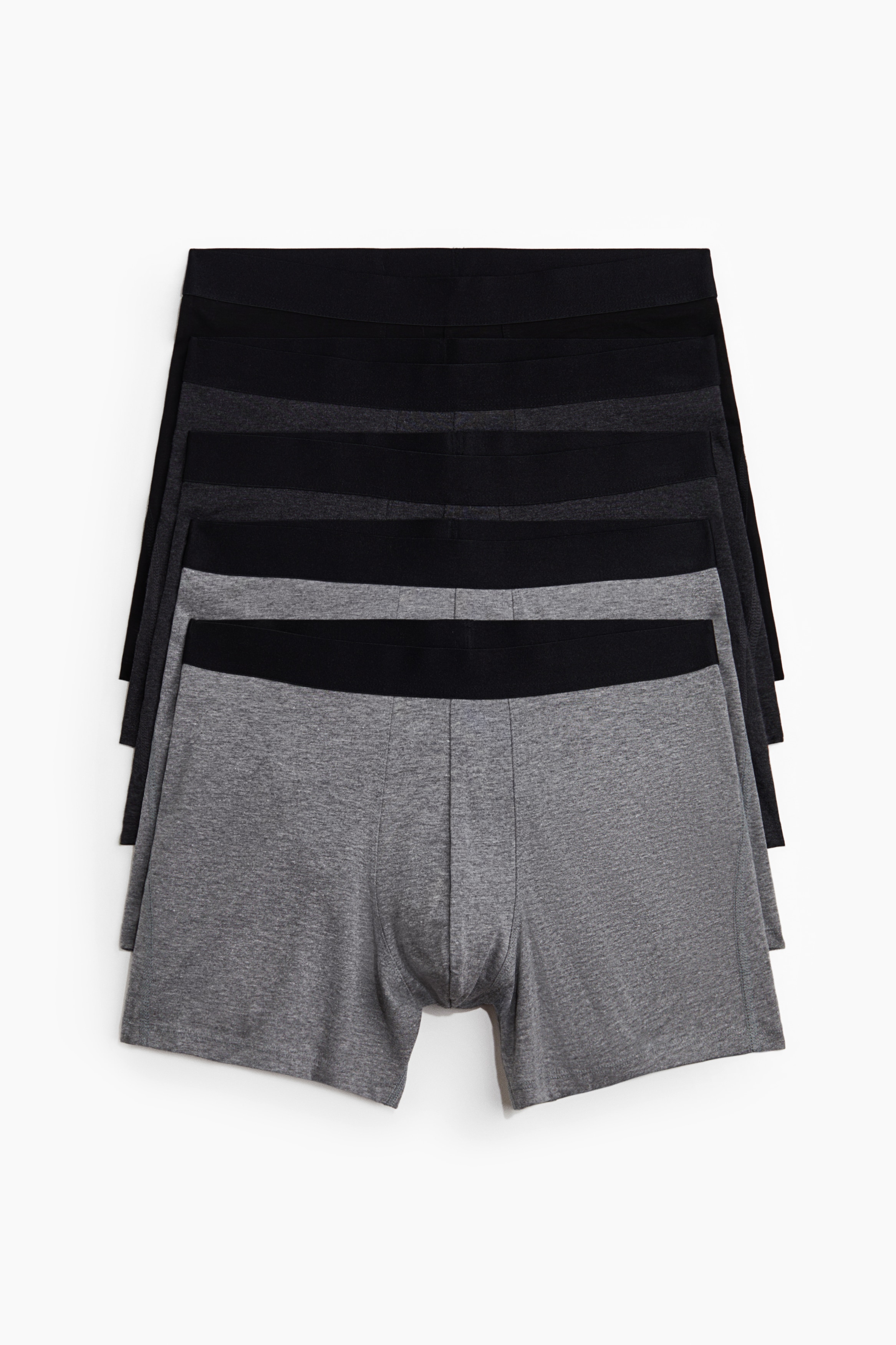 5-pack Mid-Length Boxer Briefs with Lycra® - Dark gray melange/black/Black/Beige/dark brown/Gray melange/Navy blue/White/Light blue/navy blue/Khaki green