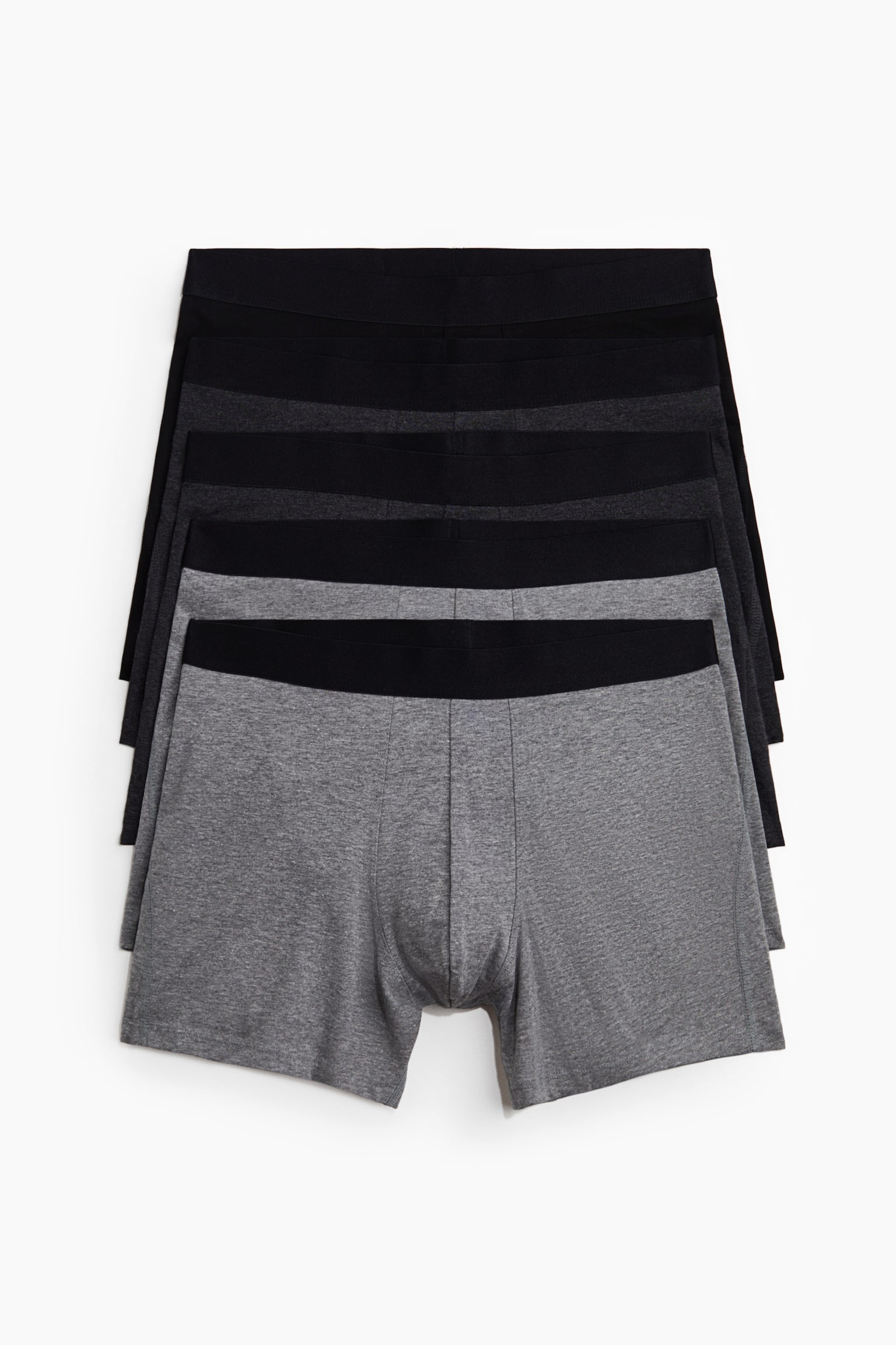 5-pack mid trunks with Lycra® - Dark grey marl/Black/Black/White/Grey marl/Beige/Dark brown/Navy blue/Light blue/Navy blue/Khaki green - 1