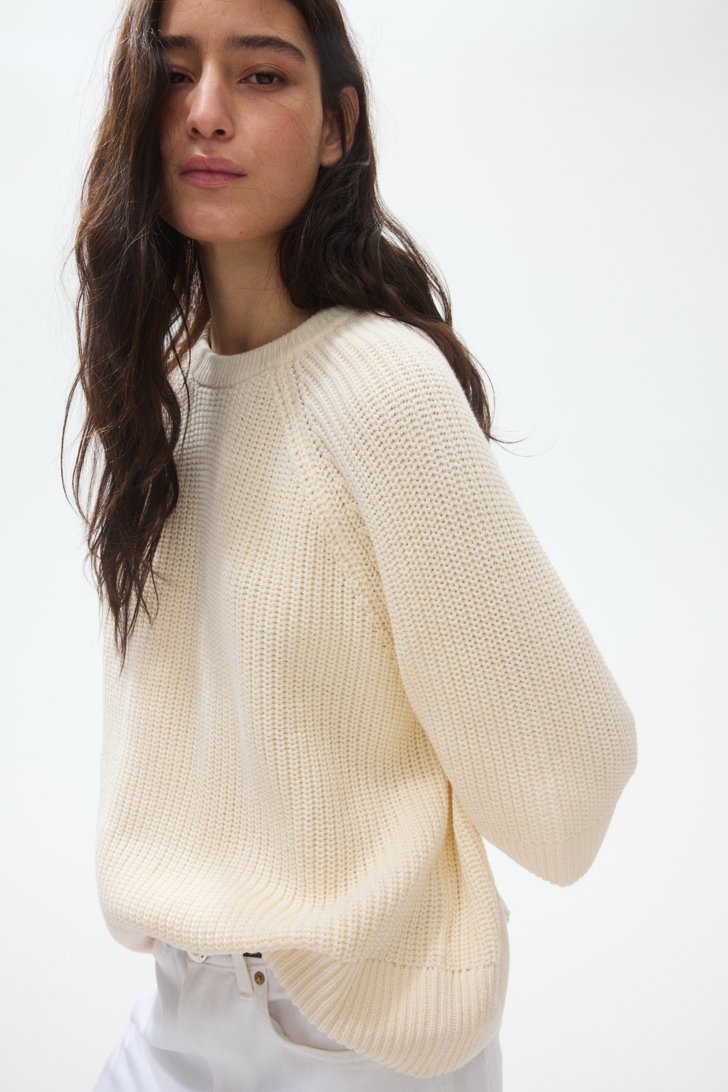 Short Sleeve Sweater-Light beige