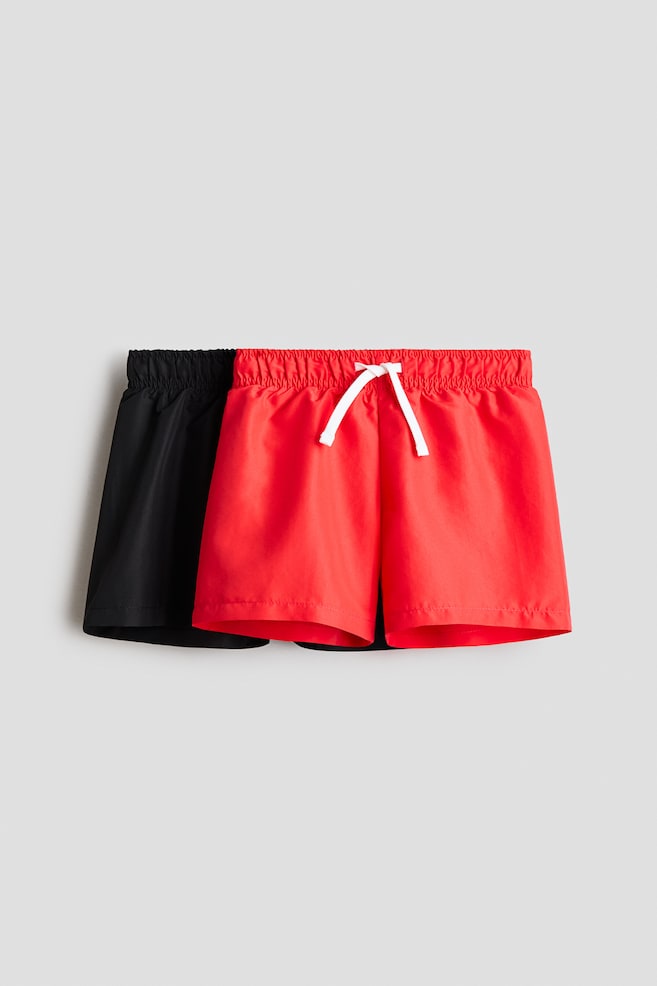 2-pack swim shorts - Rouge/noir - 1
