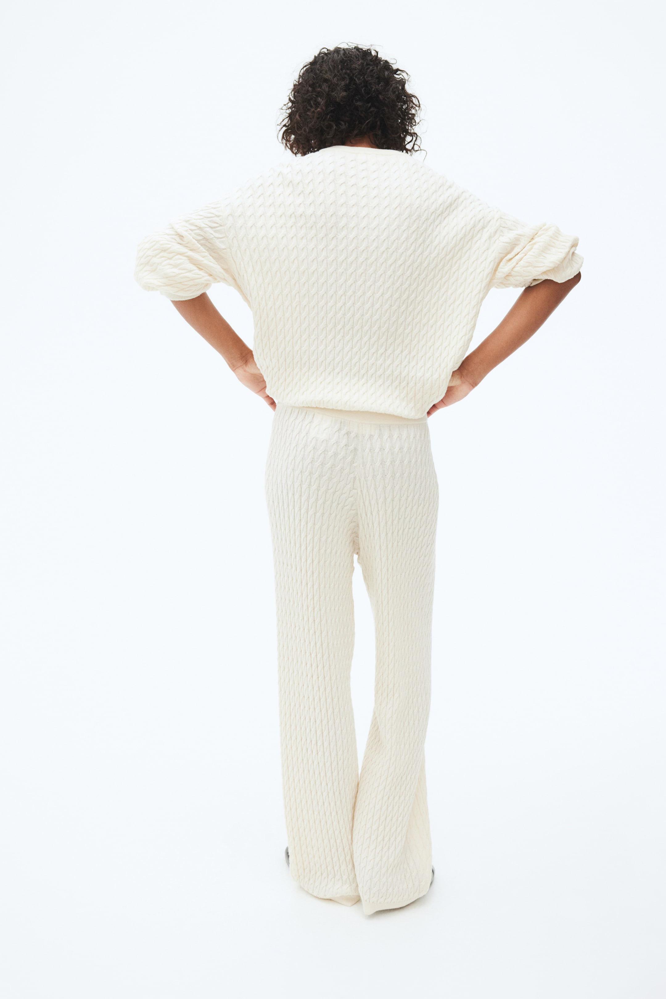 Cable-Knit Cashmere-Blend Pants