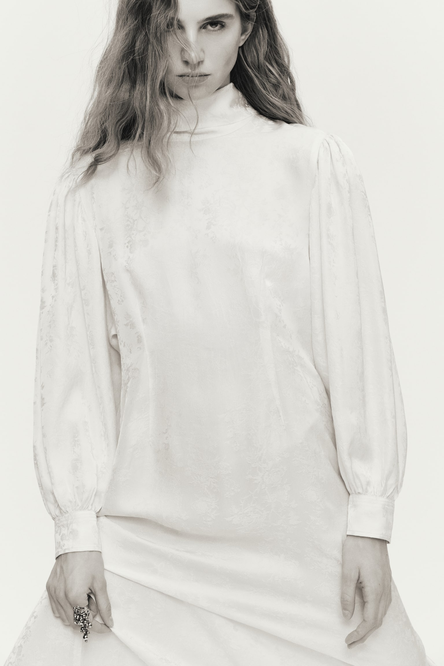 Tie-detail dress - Cream - 5