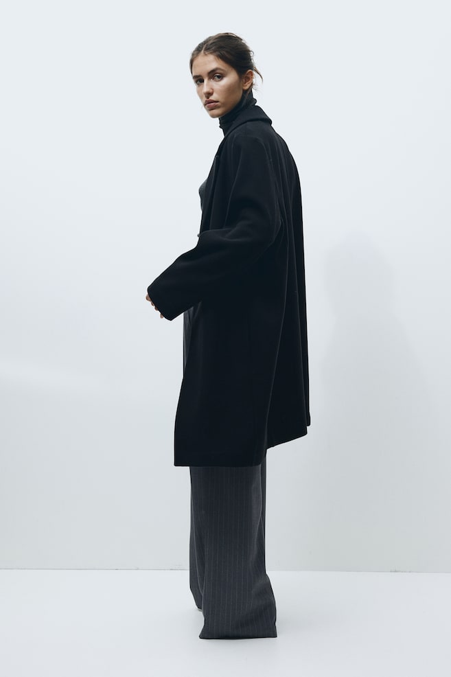 Manteau à fermeture droite - Noir/Crème/Gris clair chiné - 4
