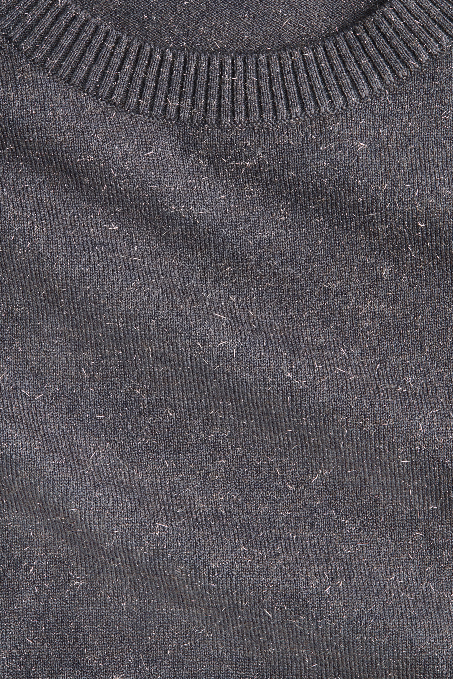 Пуловер с фина плетка - Тъмносив - 5