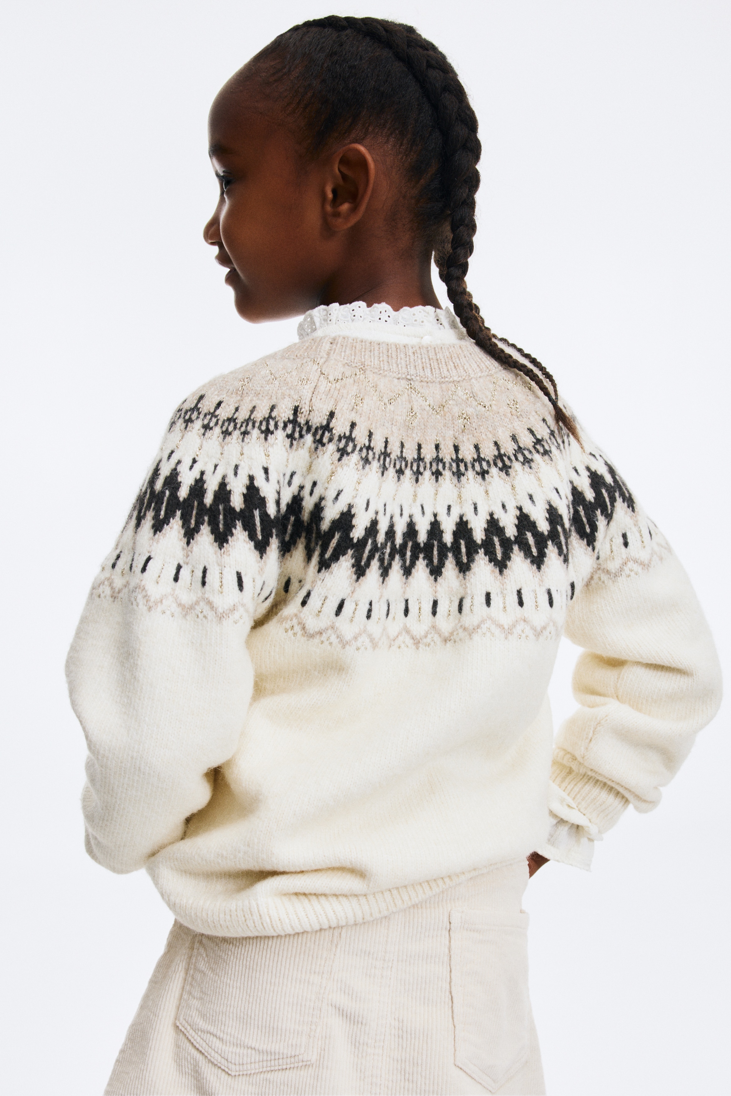 Pullover in maglia jacquard - Crema/fantasia