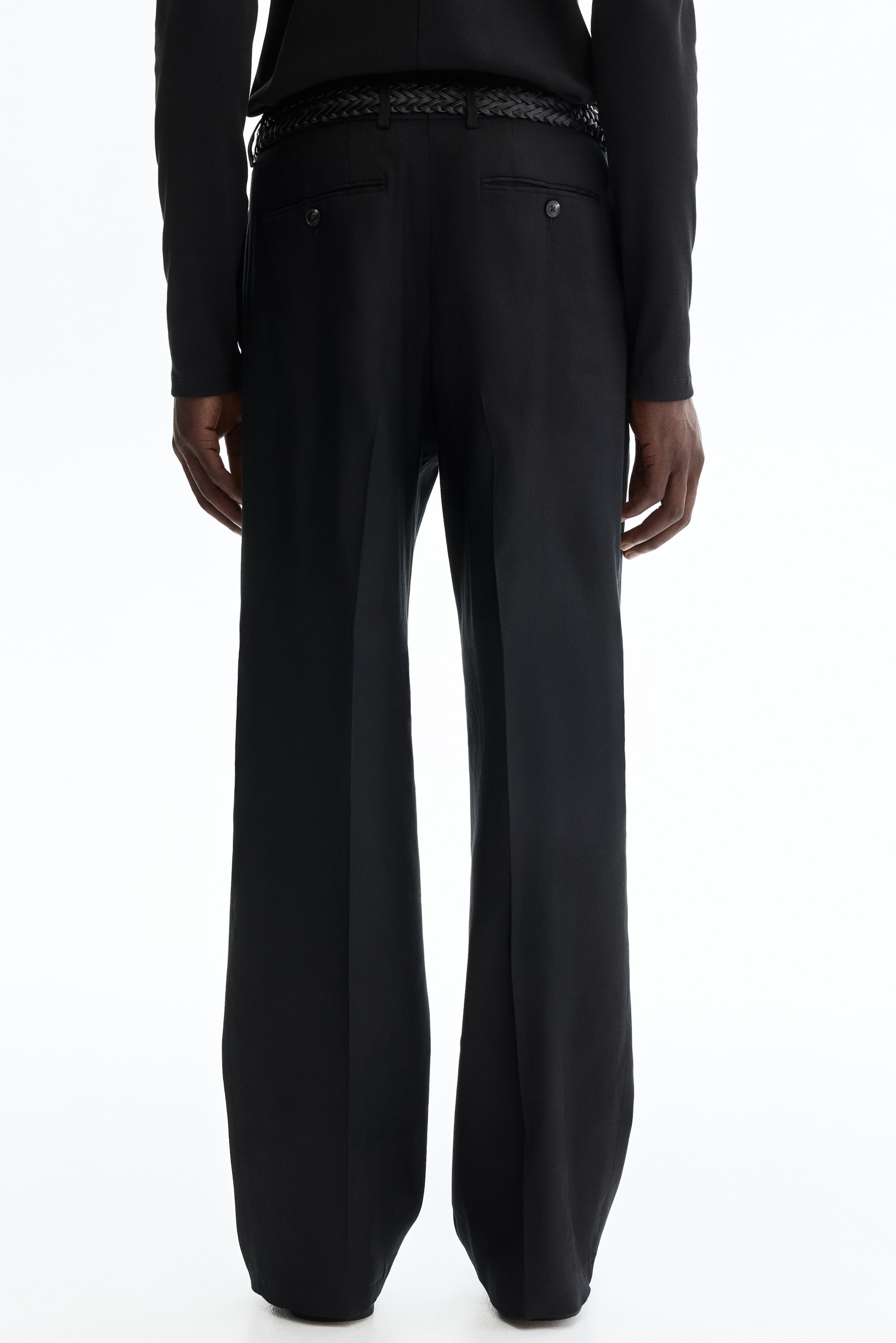 Relaxed-Fit Tailored Linen-Blend Pants