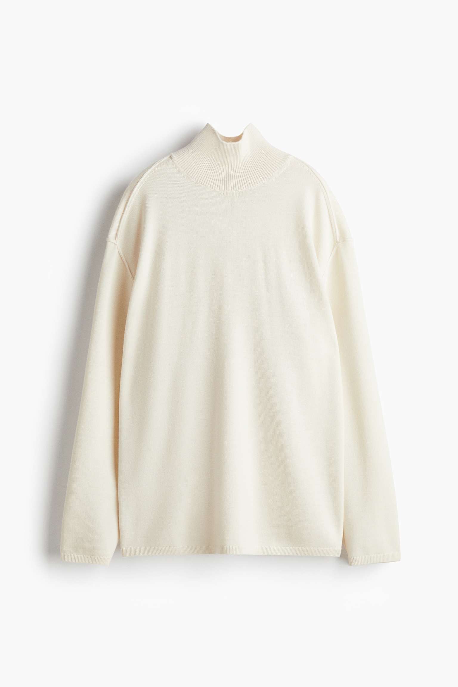 Женский свитер H&M Wool Mock Turtleneck, цвет: Кремовый — фото 1