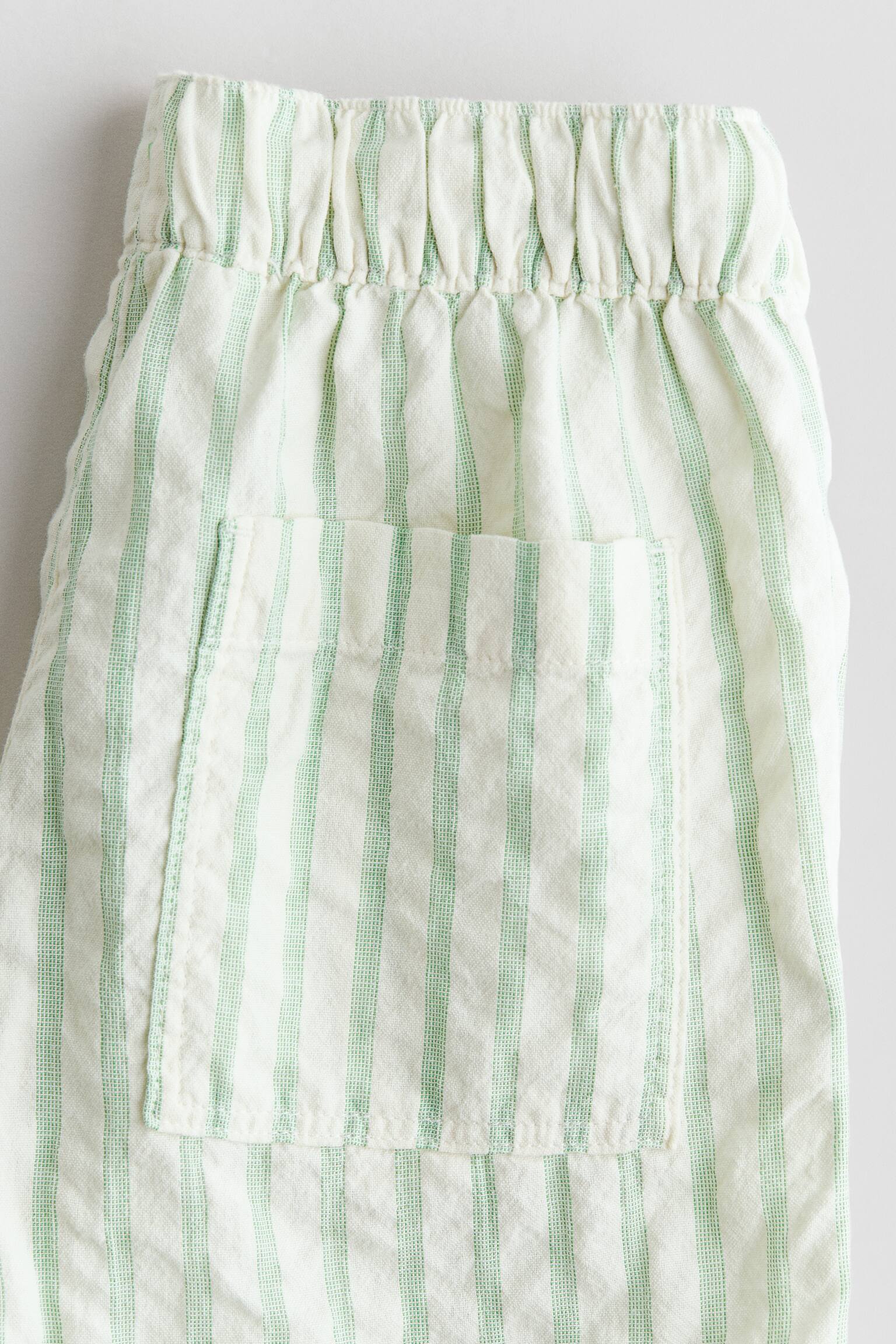 סט 2 חלקים מסירסאקר כותנה - ירוק בהיר/פסים - 3