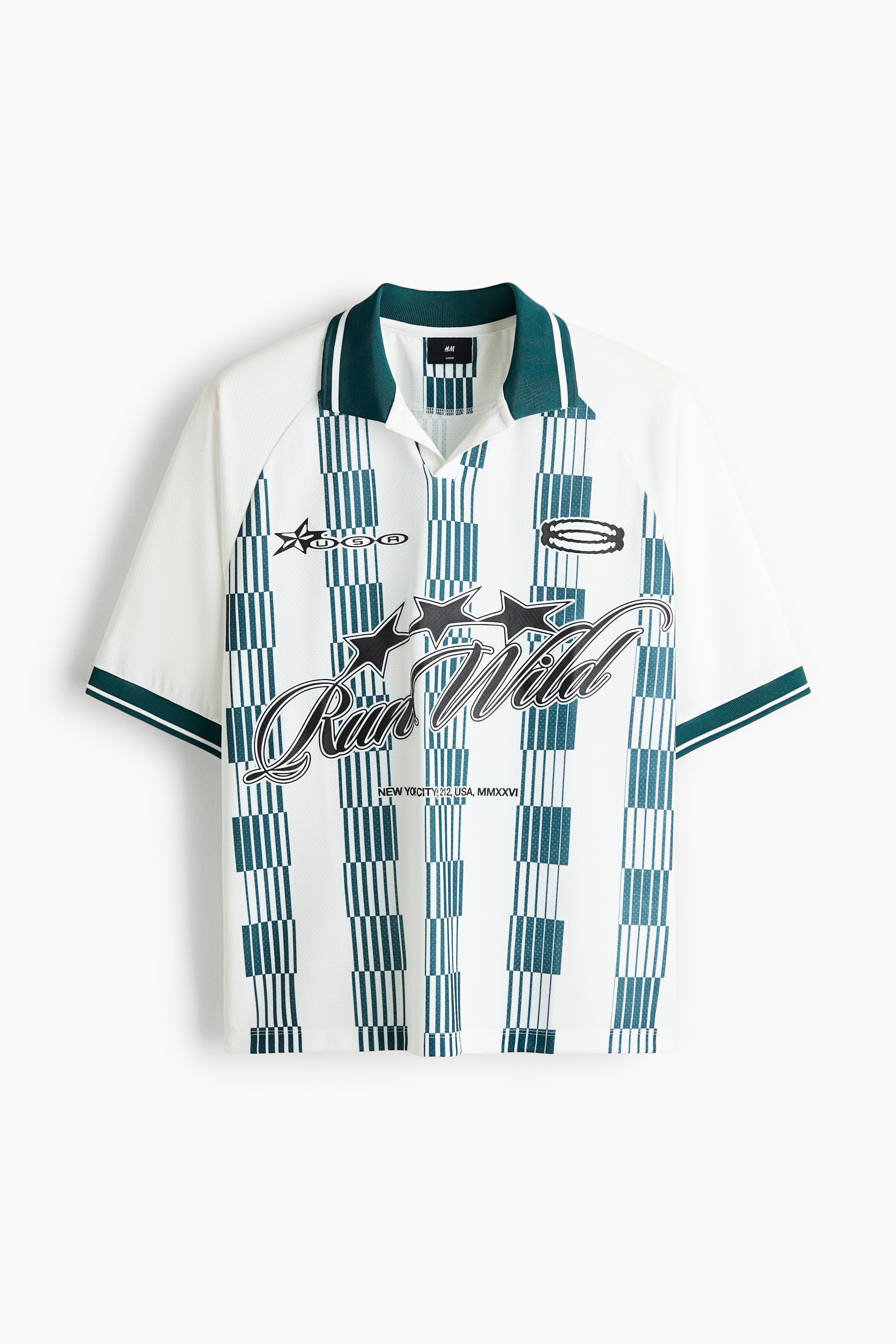 Se større billede: Fodboldtrøje Loose Fit - Hvid/Run Wild - HERRE | H&M DK 1