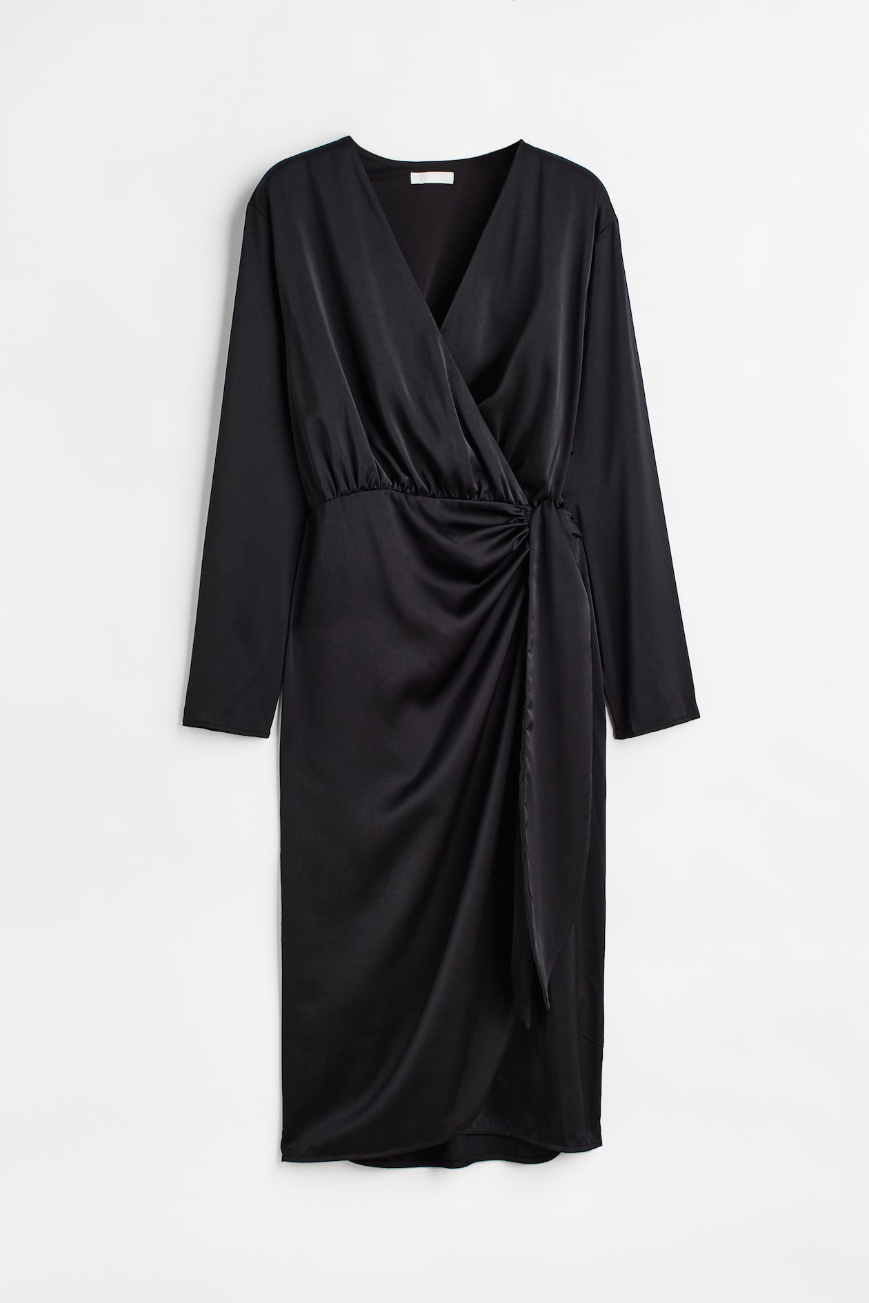 satin black wrap dress Bri Satin Wrap Dress main image 0