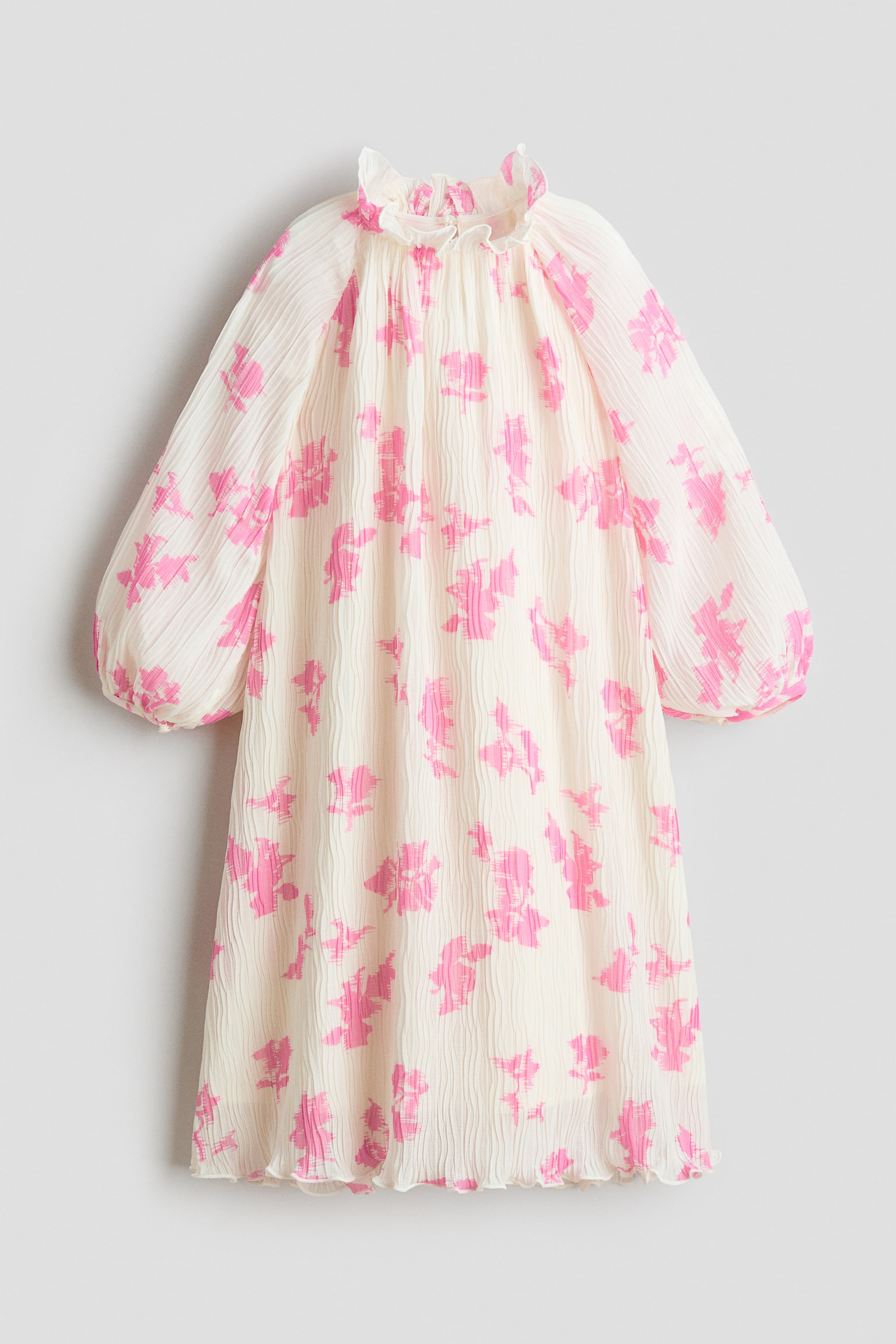 Krinkle Elbise - Beyaz/Çiçekli