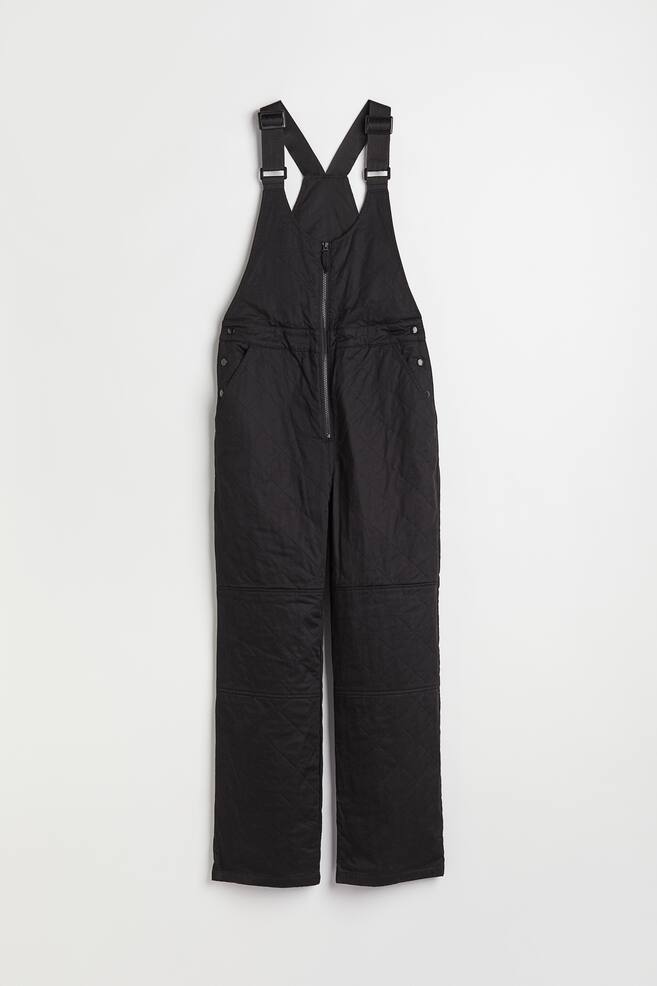 Quilted dungarees - Black