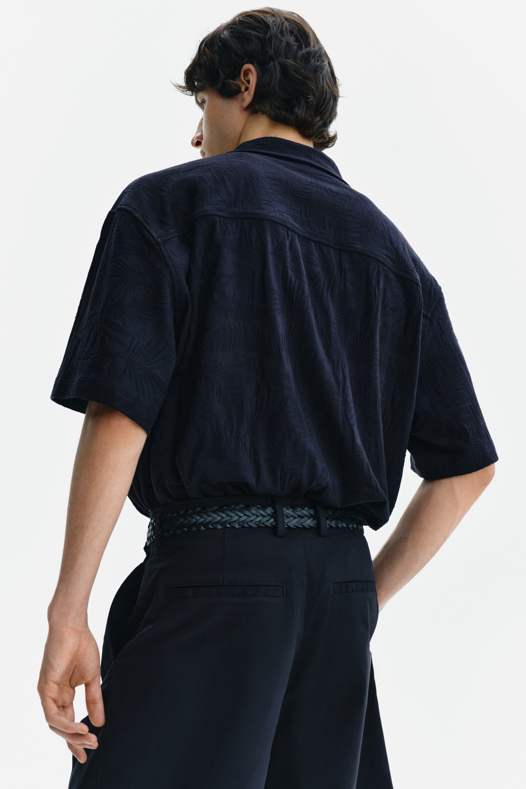 Relaxed-Fit Jacquard-Jersey Resort Shirt