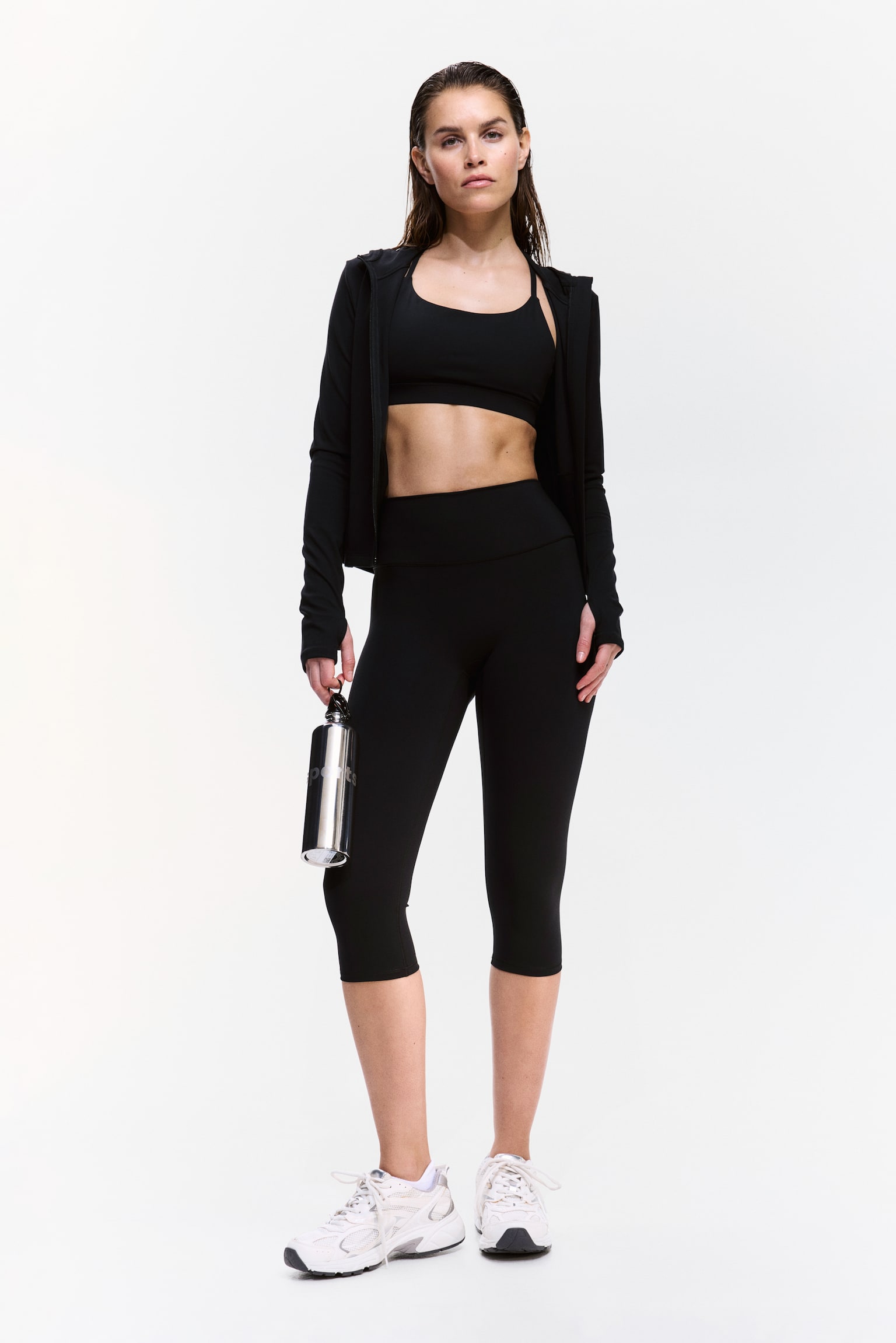 Capri leggings with SculptMove™ - Black/Warm brown - 1