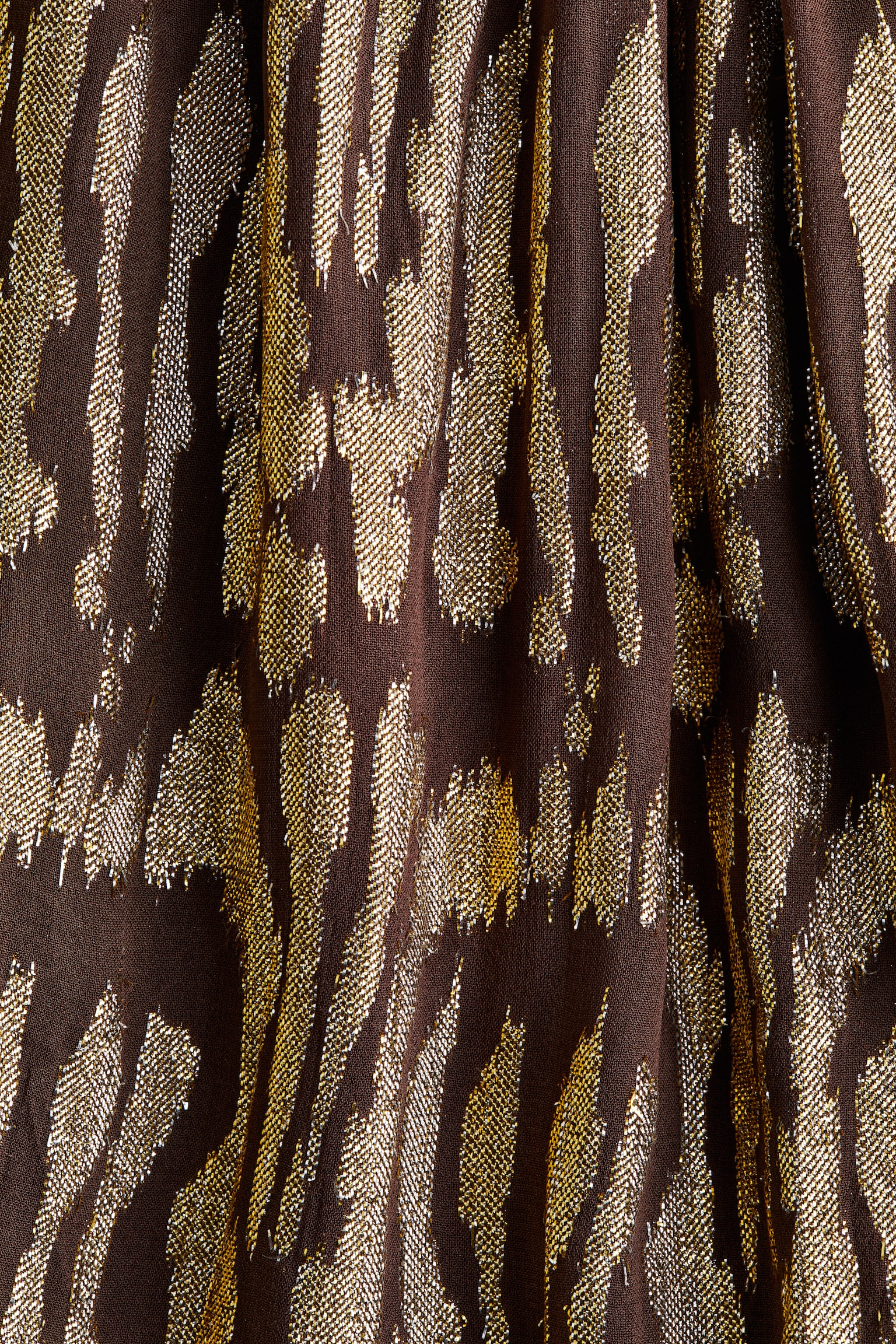 Oversized jacquard-weave dress - Tmavě hnědá/vzor - 5