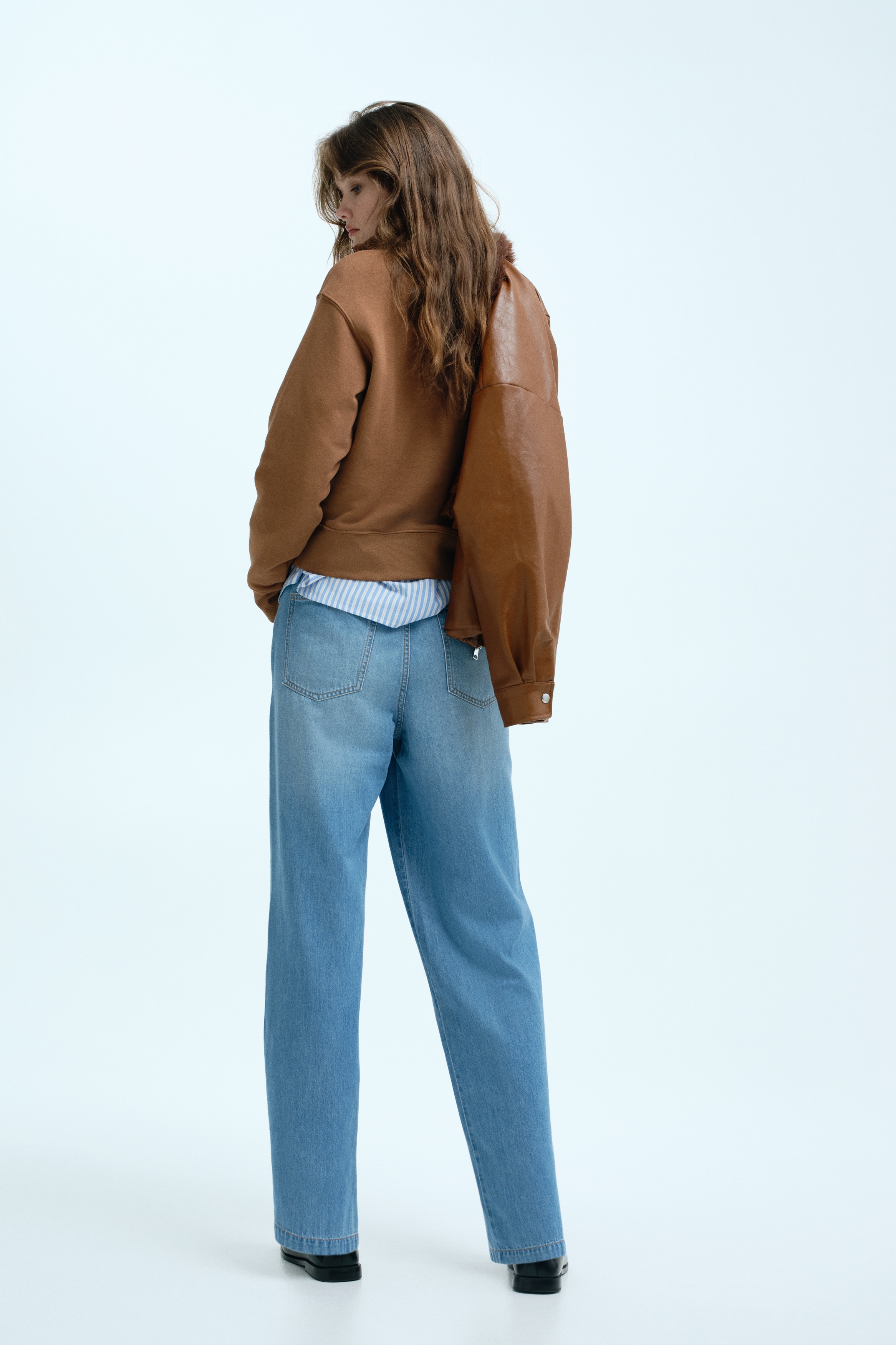 Denim drawstring trousers