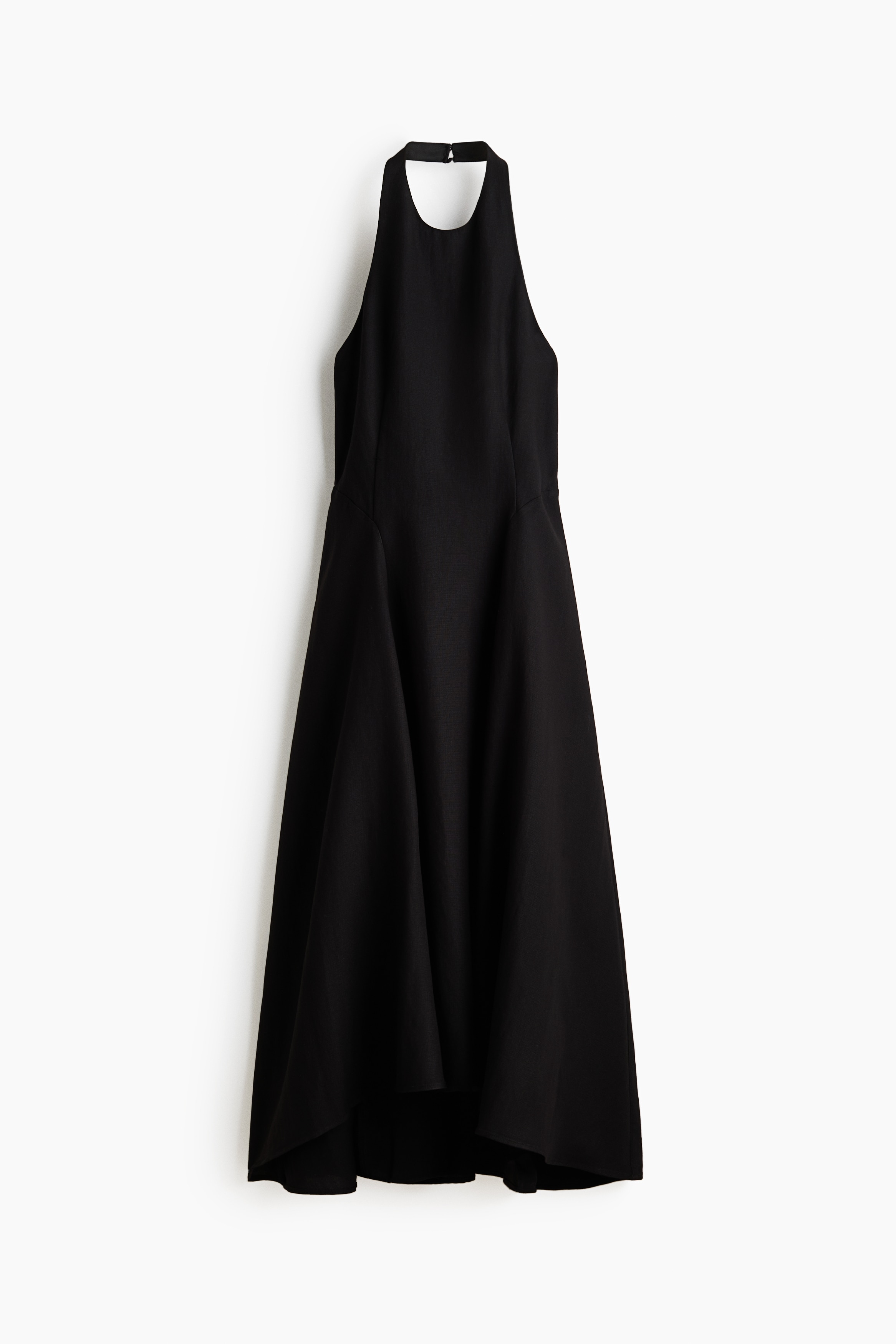 Flared-skirt halterneck dress - Black
