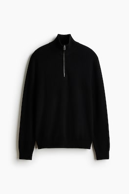 Stickad tröja med dragkedja Regular Fit