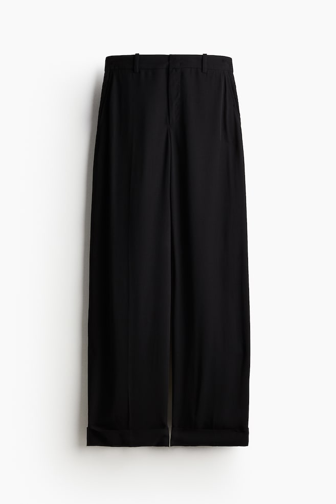 Tailored turn-up trousers - Black/Beige/Cream - 1