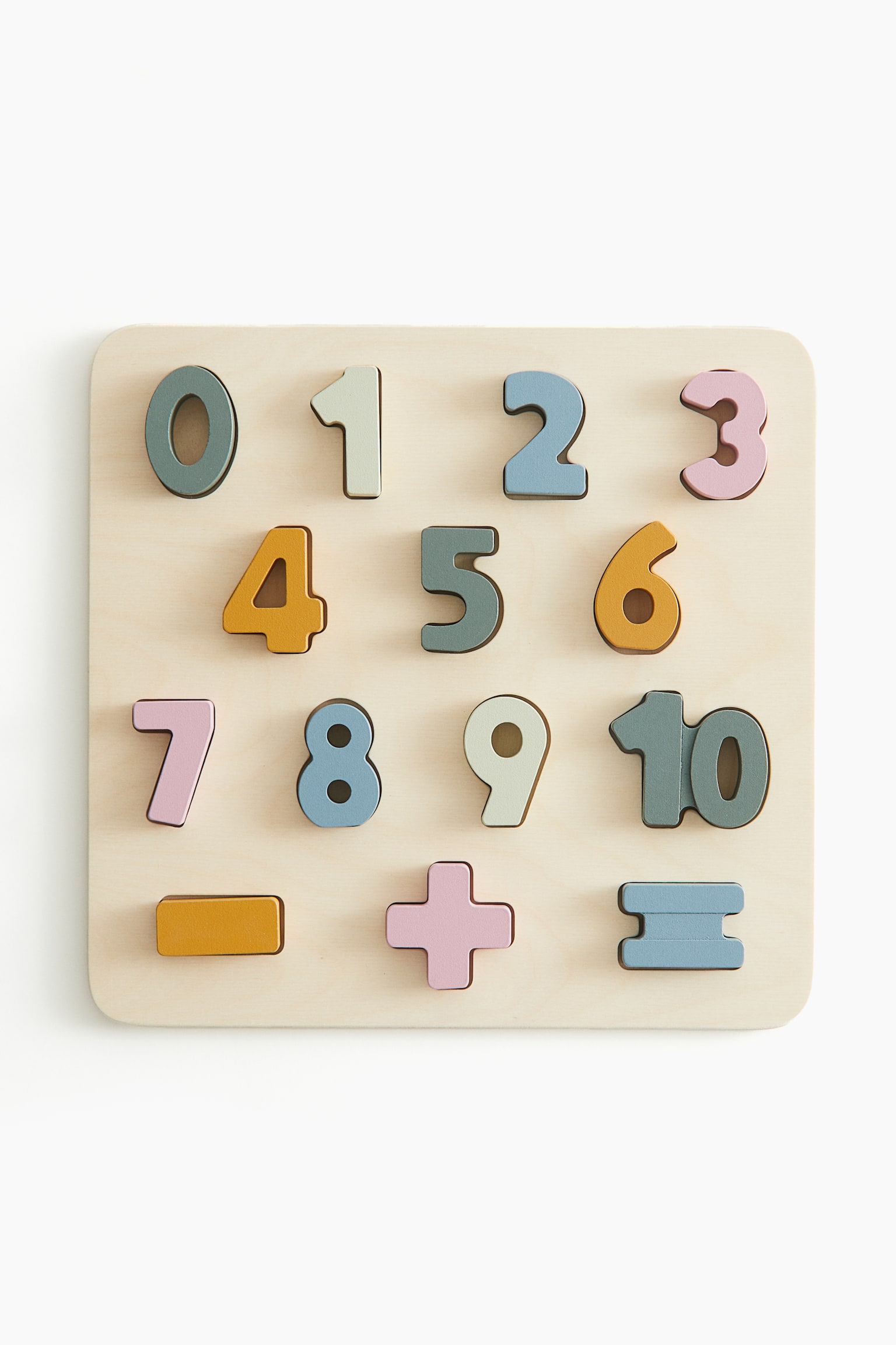 Children's wooden puzzle - Beige/Numbers - 1