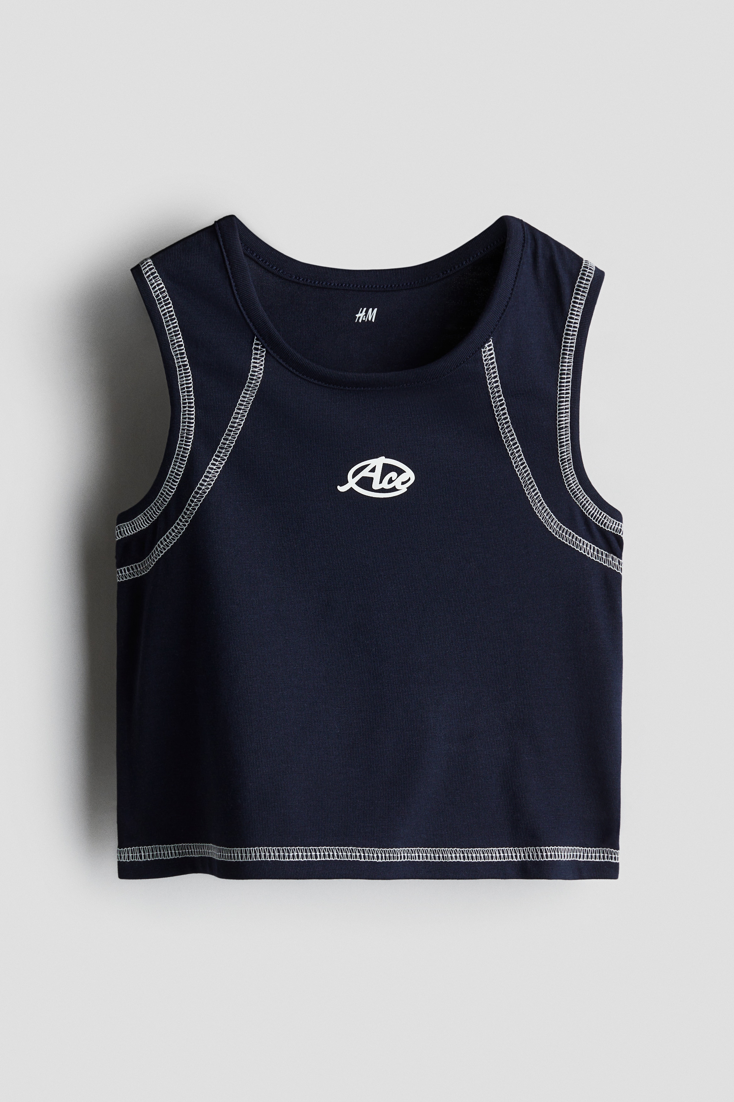 Flatlock-seam vest top - Navy blue/Ace/White/Ace/Light turquoise/Ace