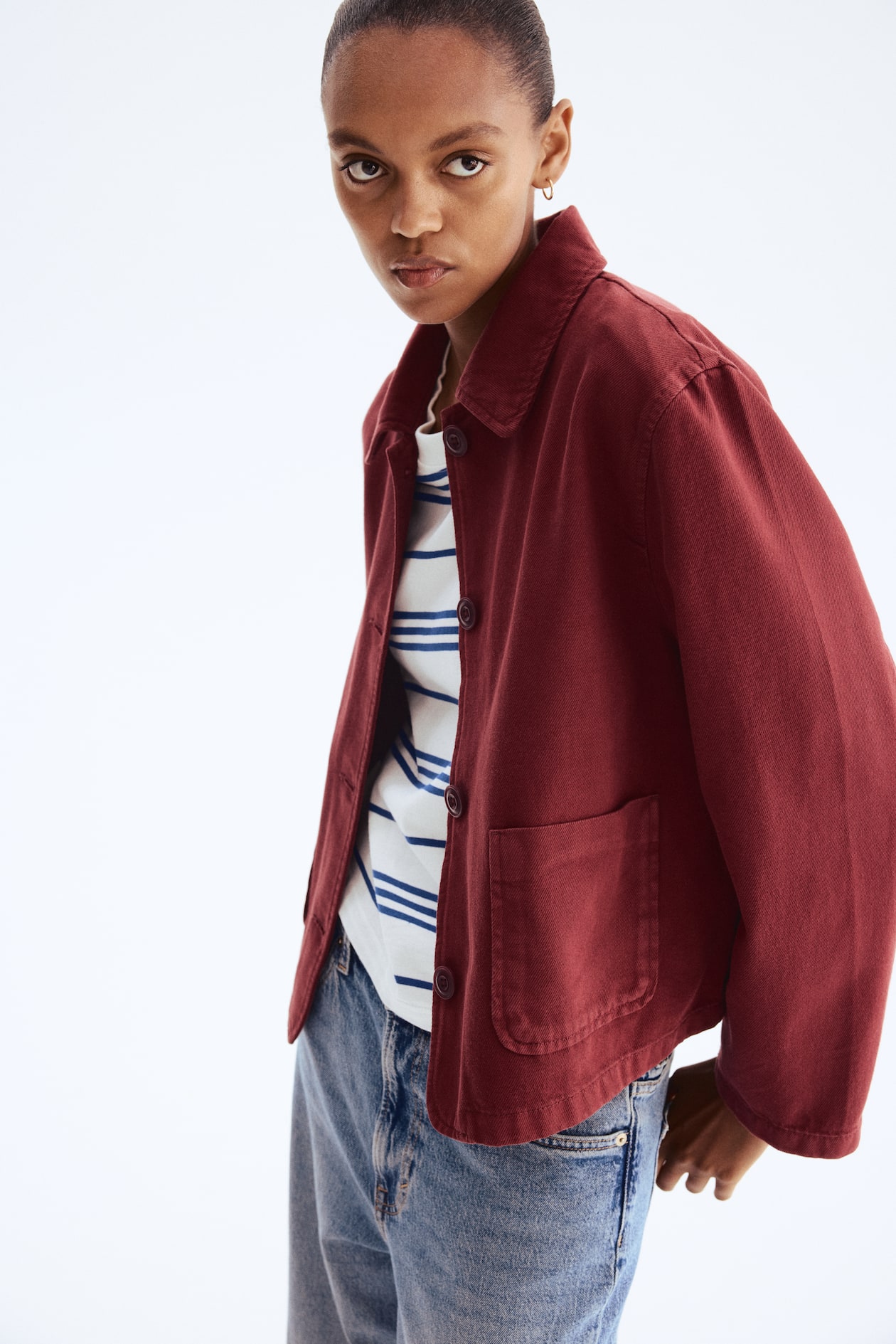 Twill Jacket with Collar - image 2