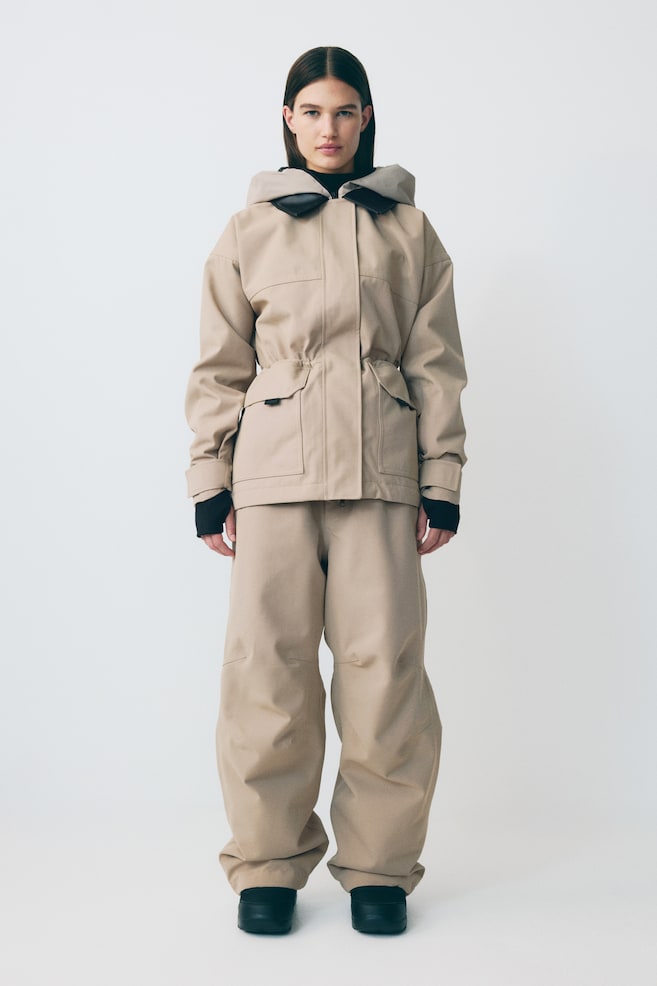 Collared ski jacket with ThermoMove™ - Beige/Coffee bean brown - 1