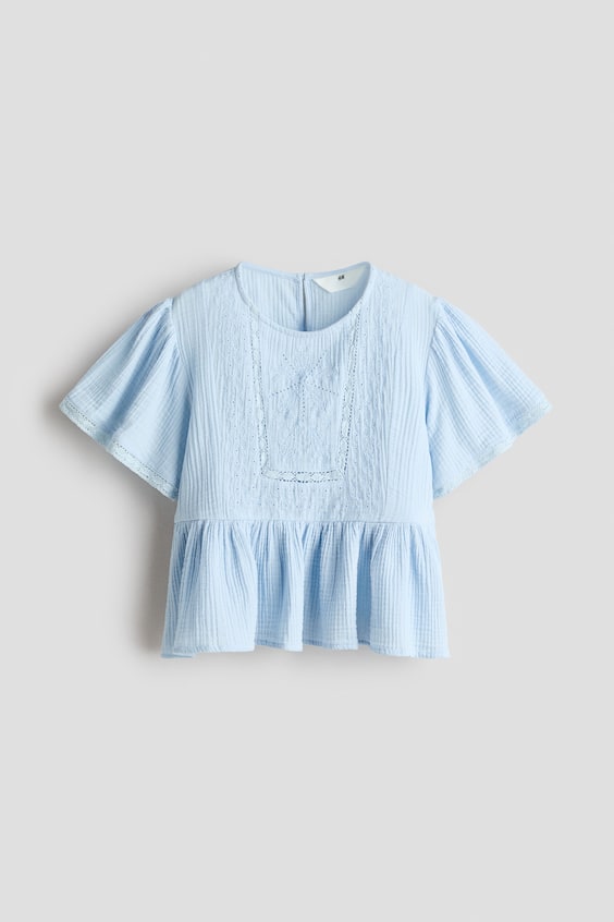 Детские топы H&M Muslin Top with Eyelet Embroidery