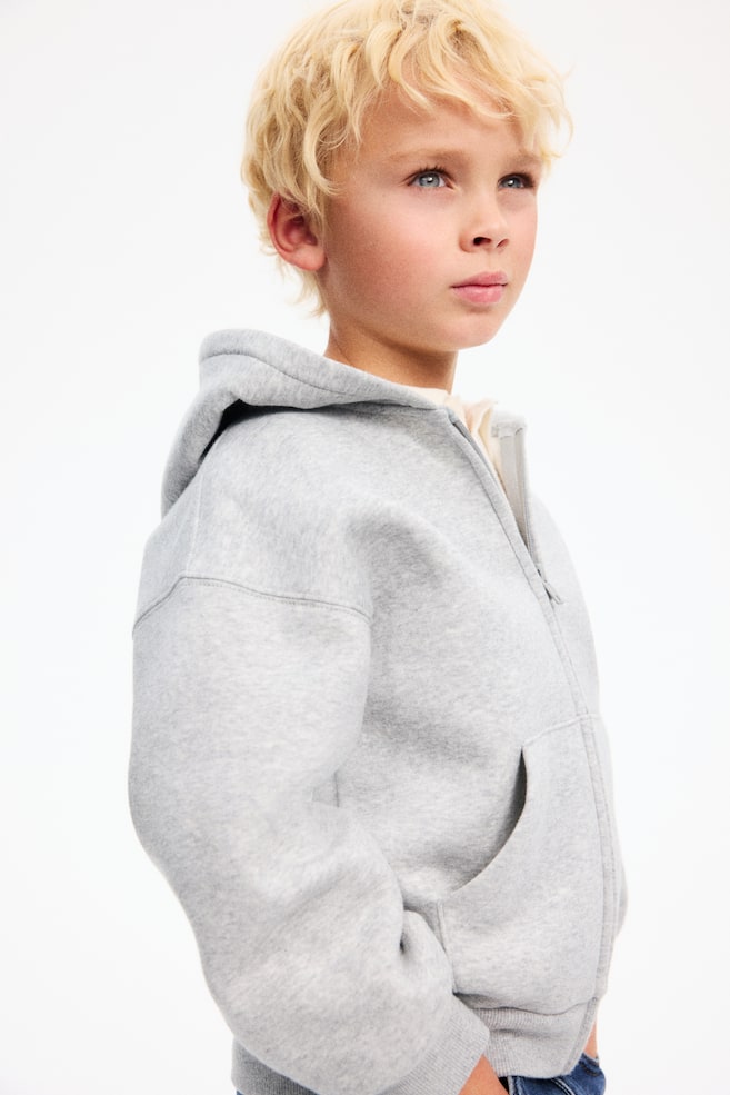 Oversized Hoodiejacke - Hellgraumeliert/Dunkelblau/Dunkelgrau/Dunkelrot/Dunkelgrün/Waldgrün - 2